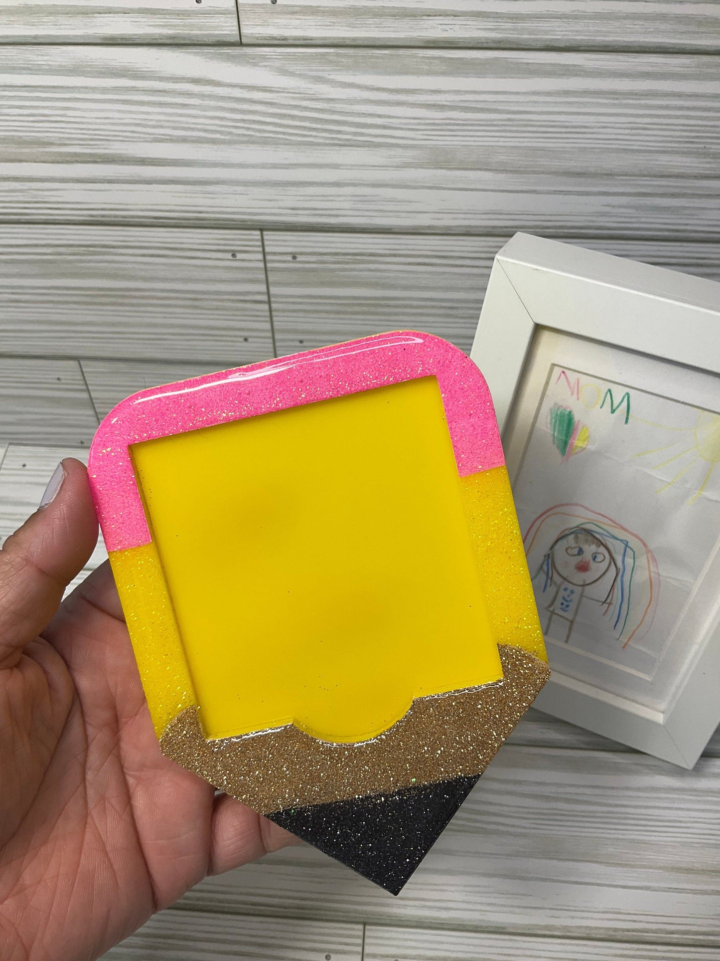 Glitter Pencil Post-It Holder: Teacher Desk Decor by Lina Loves Two, handmade in Los Angeles CA