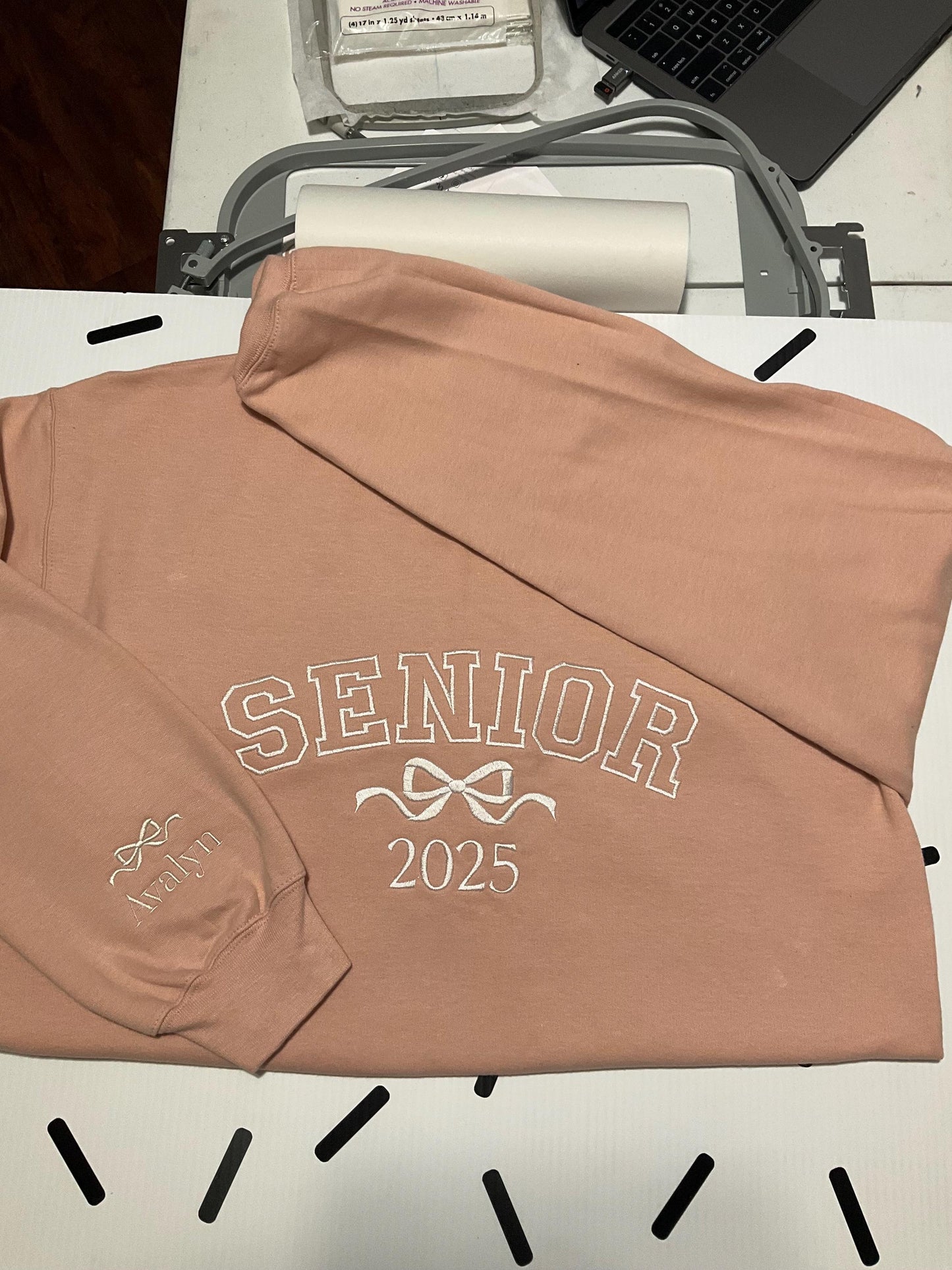 Custom Embroidered Senior Sweatshirt | Senior 2025 Sweatshirt | Graduation Hoodie | Class of 2025 | Senior Shirt | Graduation Gift by Lina Loves Two, handmade in Los Angeles CA