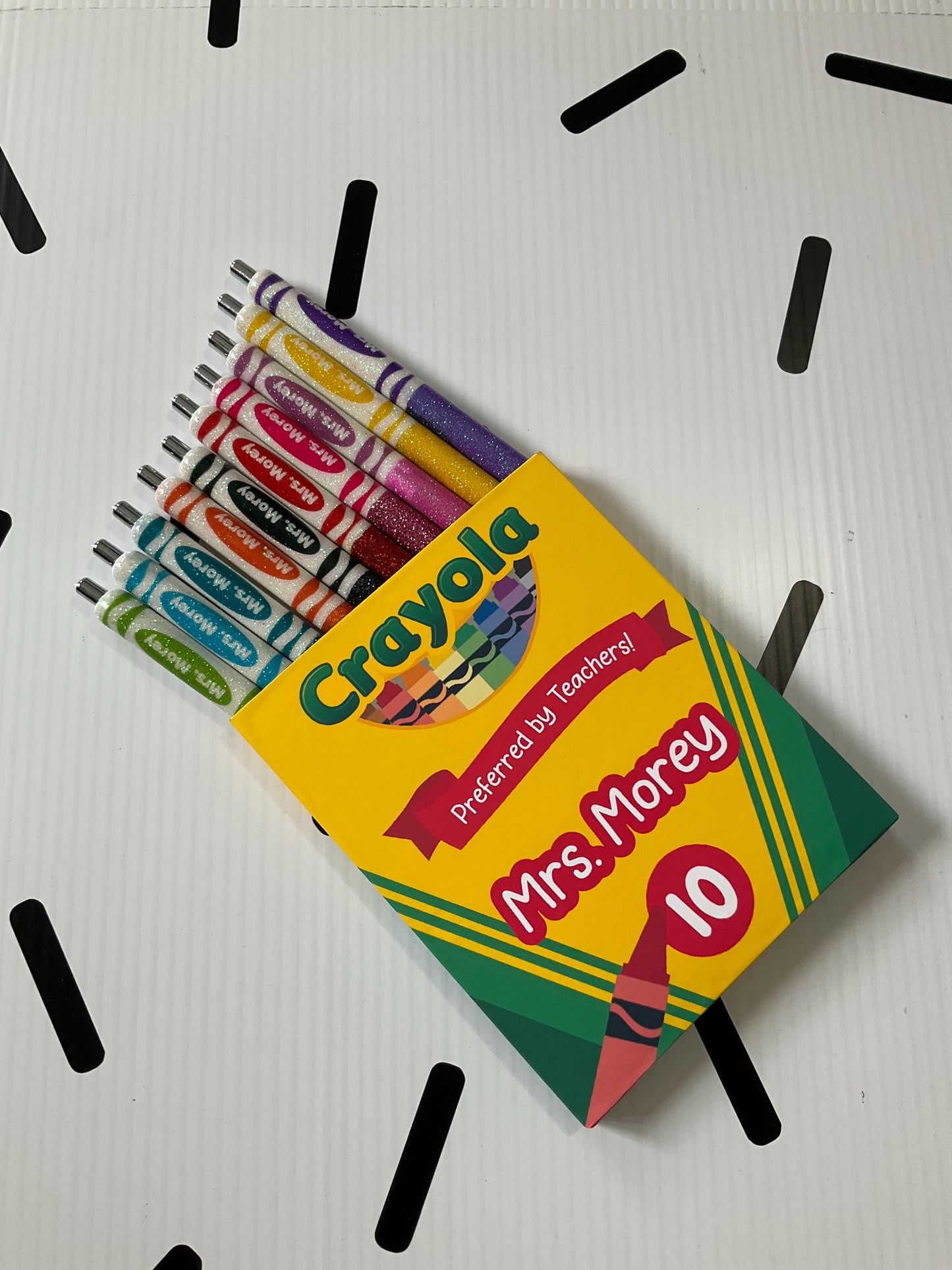 Glitter Color Personalized Teacher Pens: Unique Appreciation Gift (Set of 10) by Lina Loves Two, handmade in Los Angeles CA