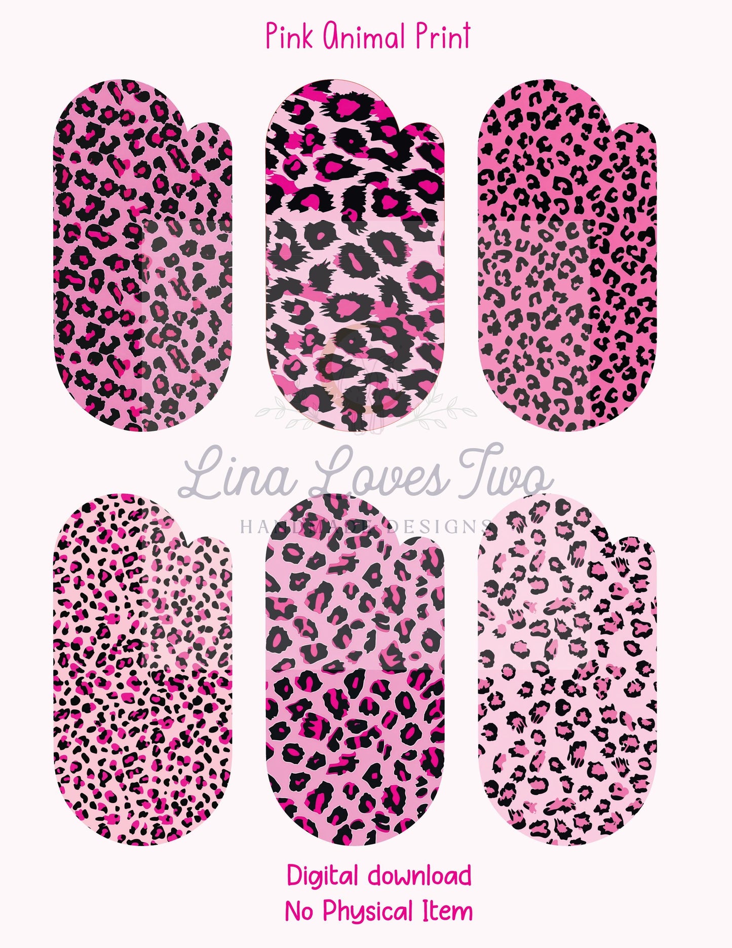 Pink Animal Print Jumbo Paperclip PNG: Sublimation Clipart (Digital Download)