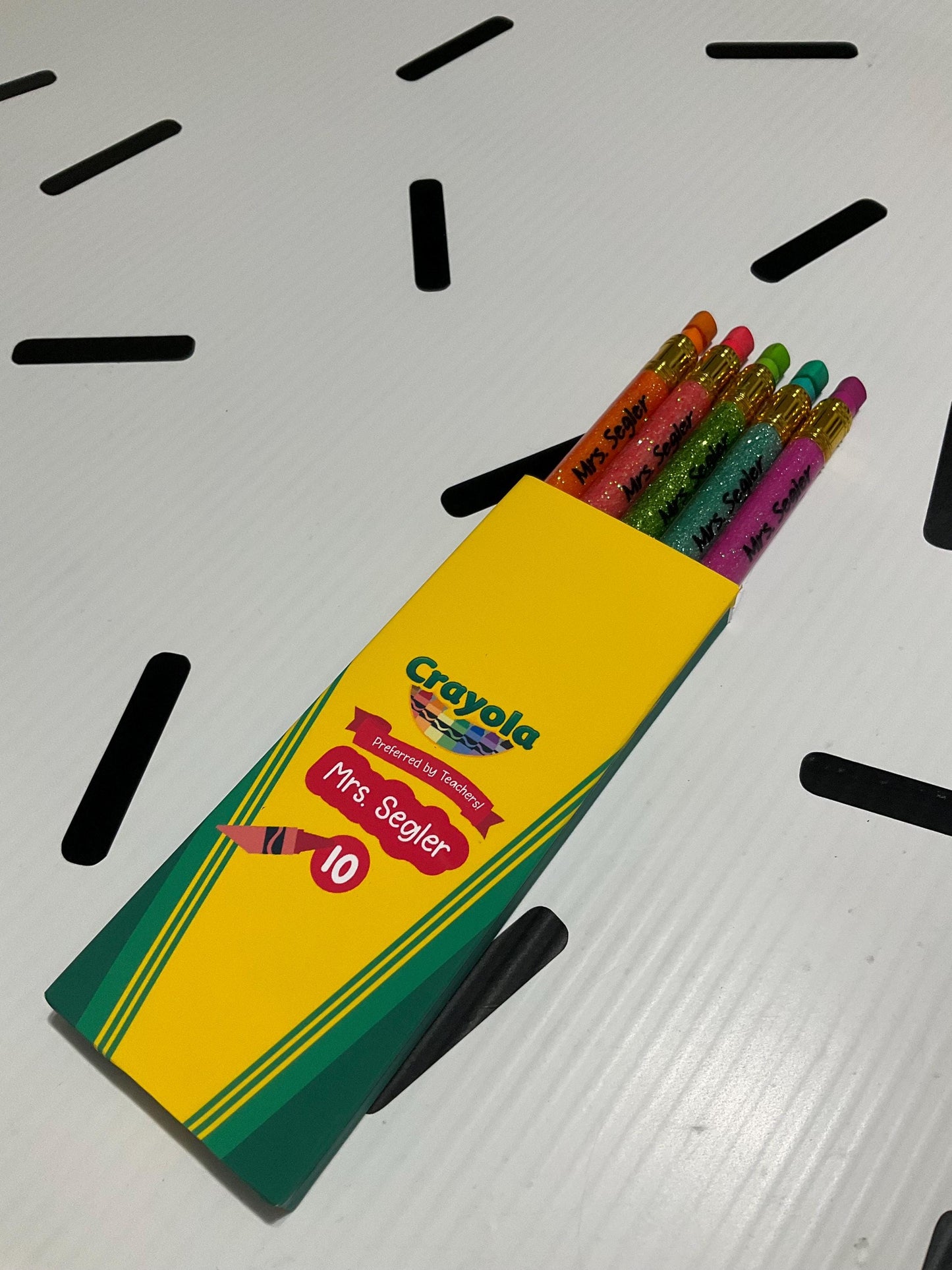 x5 Glitter Color Personalized Lead Pencils| Unique Teacher Gifts | Customized Teacher Appreciation Gift | Glitter Lead Pencils by Lina Loves Two, handmade in Los Angeles CA