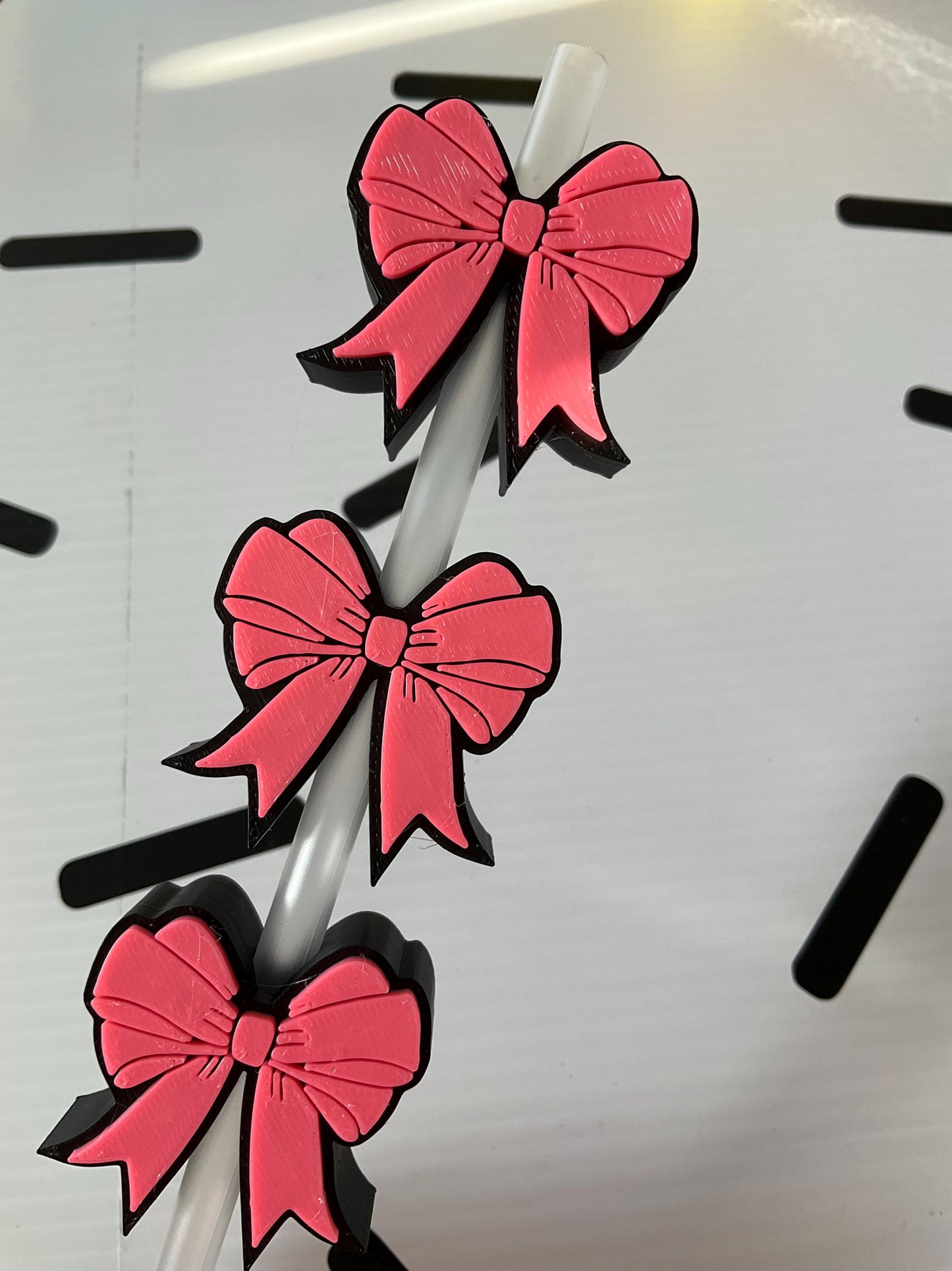 Red or Pink Bow Straw Topper | Cute Tumbler Straw Charm | Coquette Aesthetic Drink Accessory | Reusable Cup Decor | Girly Gift Idea