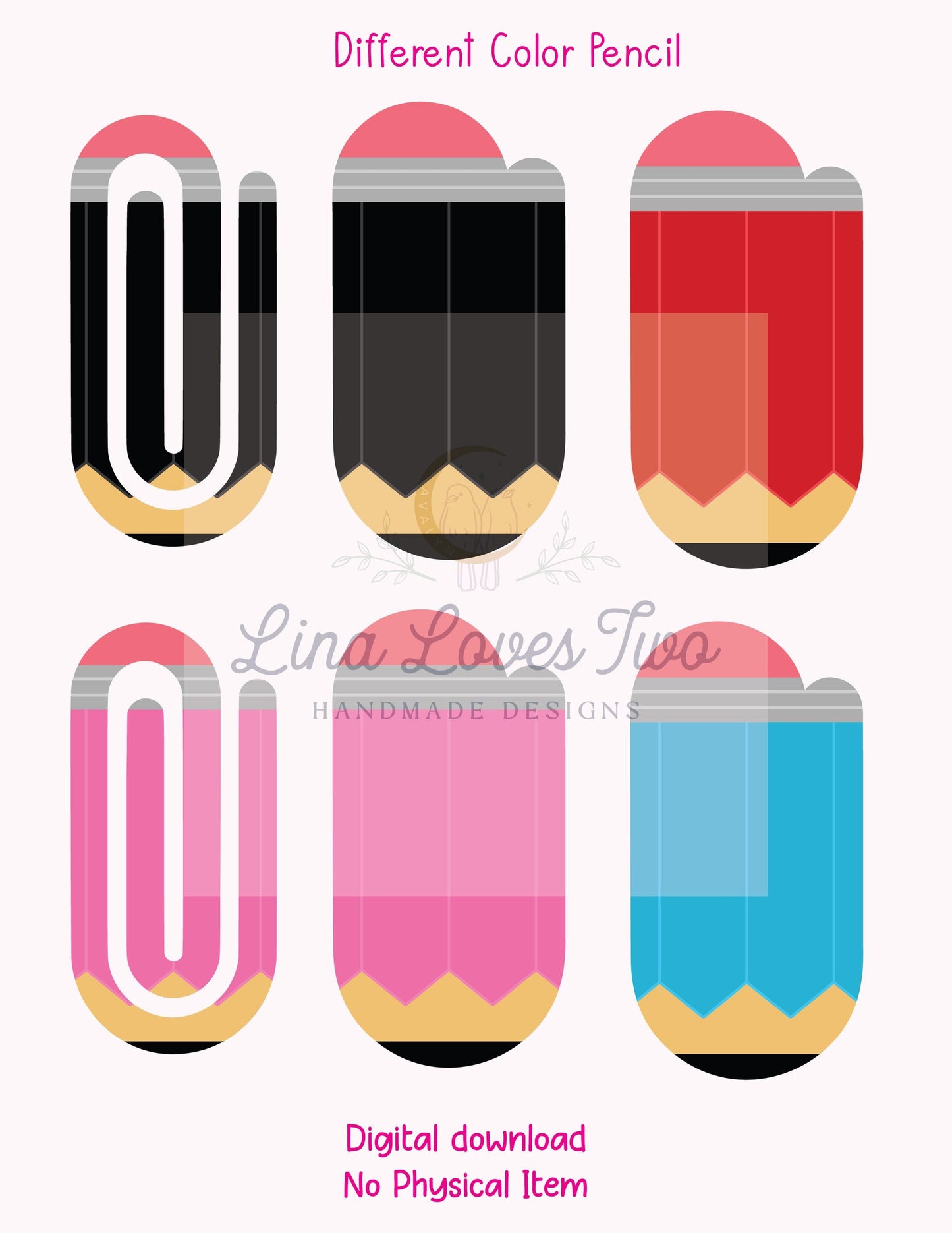 Color Pencil Jumbo Paperclip PNG: Sublimation Clipart (Digital Download)