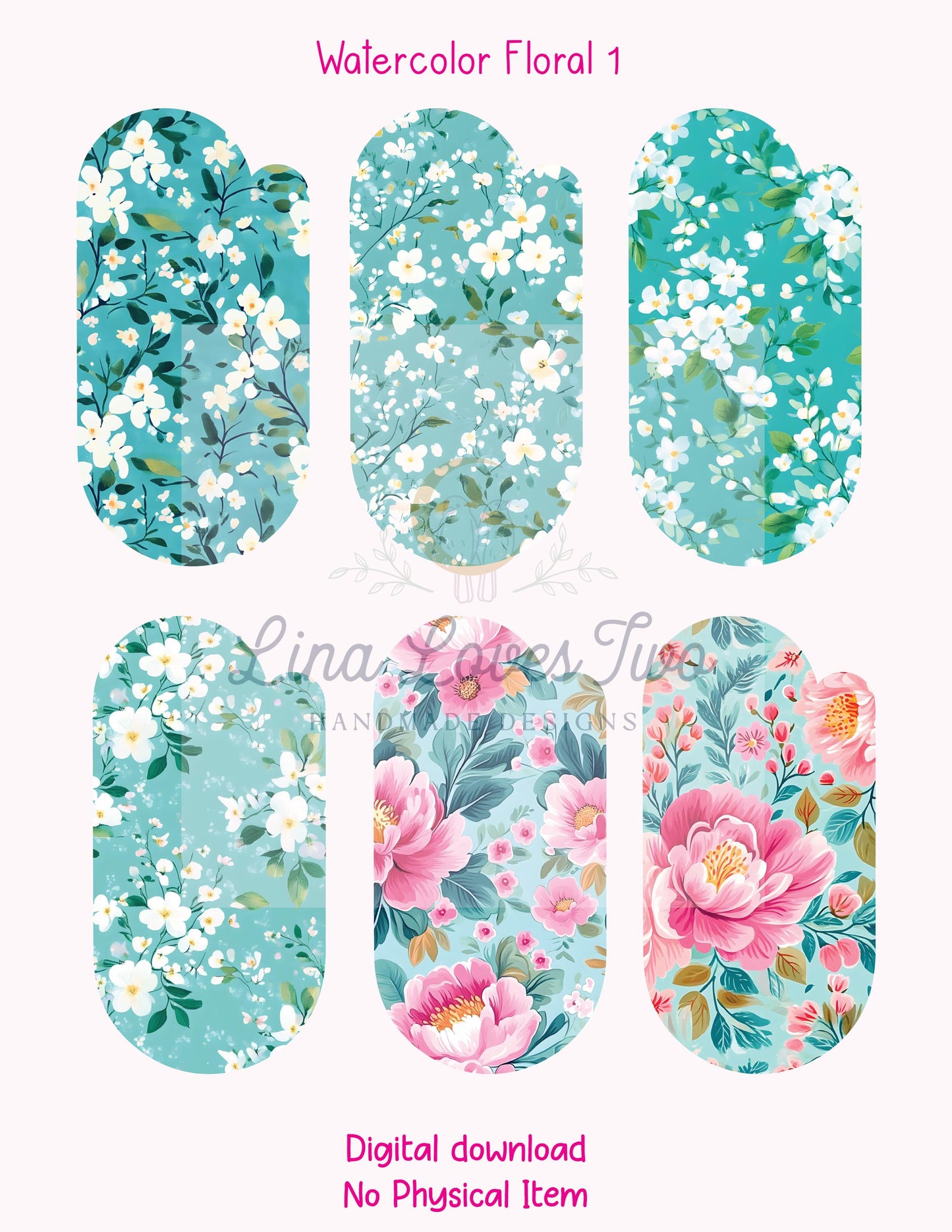 Watercolor Floral Paperclip : Jumbo Design ( ) by Lina Loves Two, handmade in Los Angeles CA