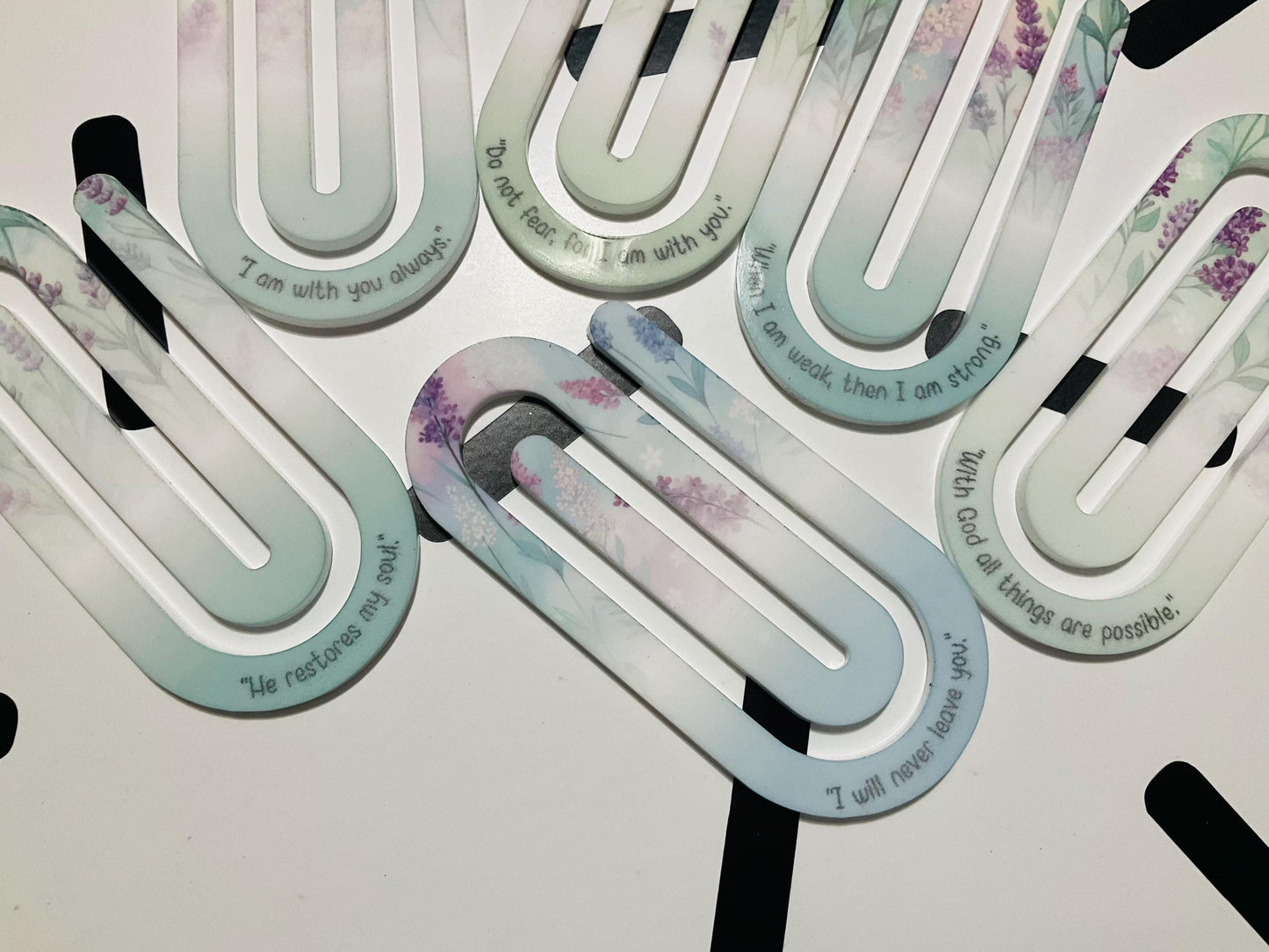 Lavender Scriptures Jumbo Paperclip PNG | Christian Sublimation for Jumbo Paperclip PNG | Faith | Lavender Theme | Short Bible Verses
