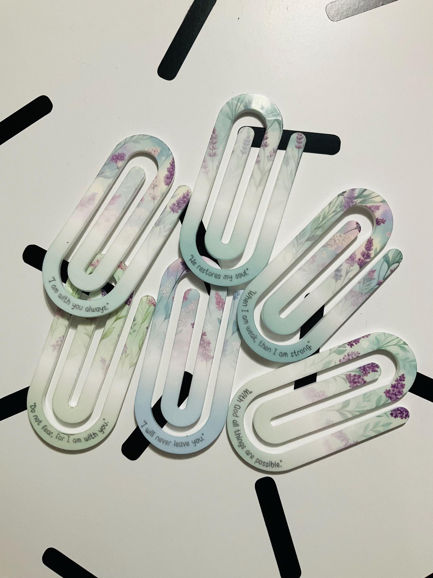 Lavender Scriptures Jumbo Paperclip PNG | Christian Sublimation for Jumbo Paperclip PNG | Faith | Lavender Theme | Short Bible Verses