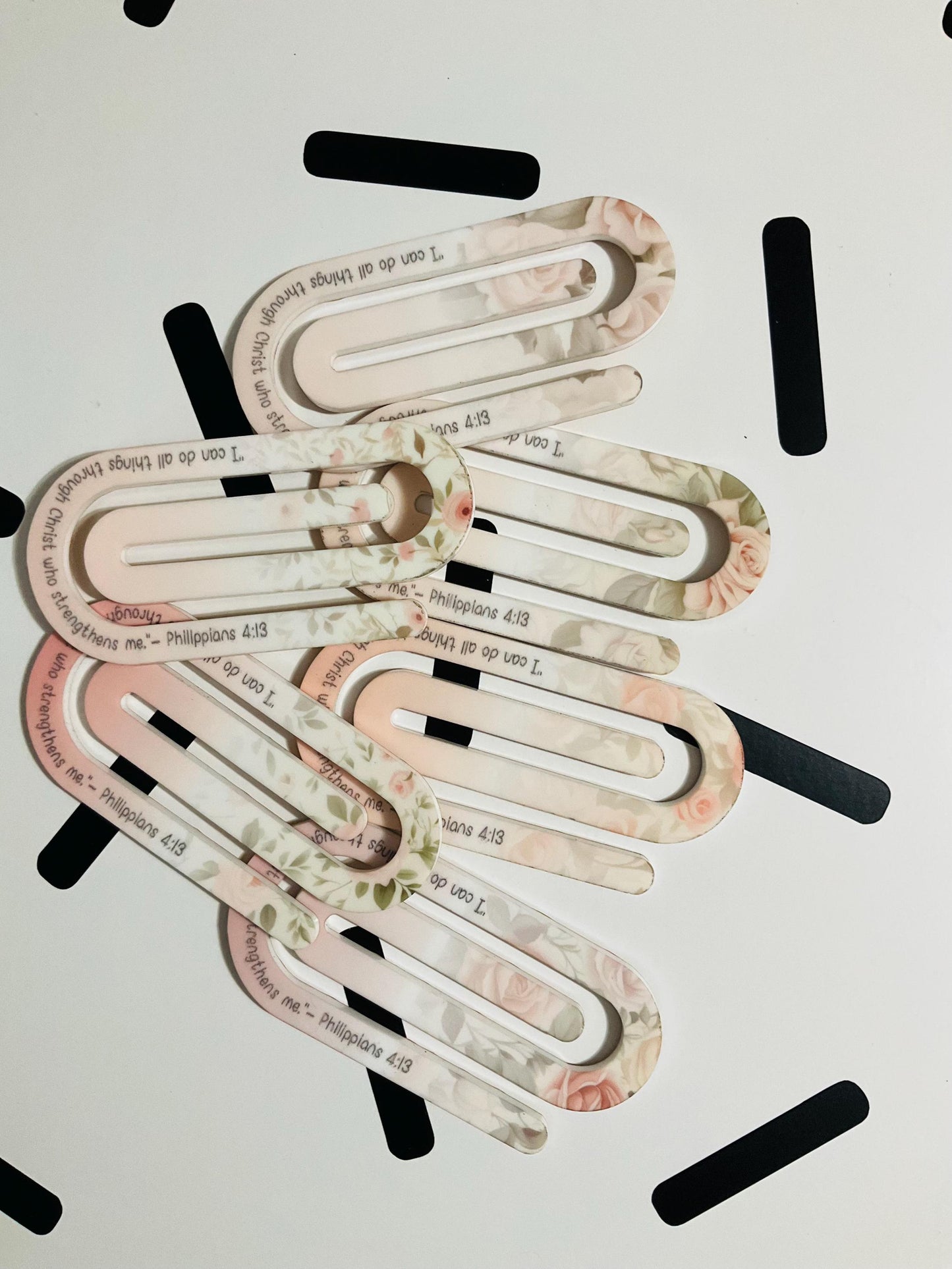 Pink Roses Scripture Jumbo Paperclip PNG: Christian Encouragement (Digital Download)