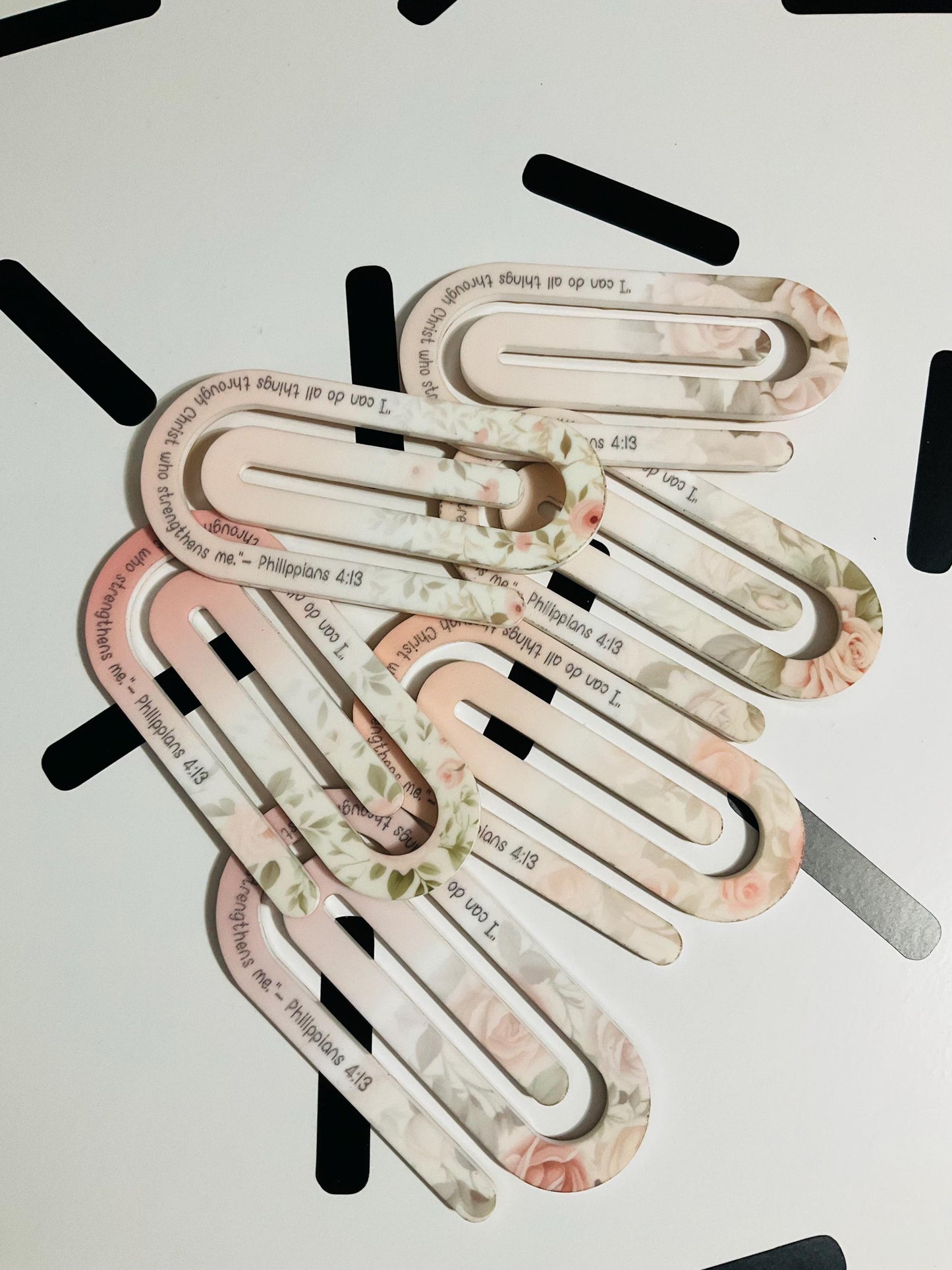 Pink Roses Scripture Jumbo Paperclip : Christian ( ) by Lina Loves Two, handmade in Los Angeles CA