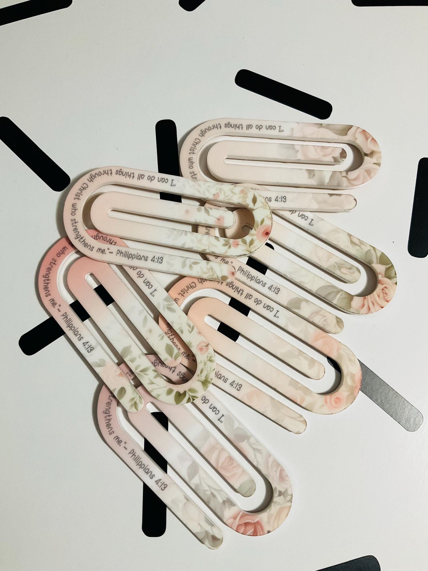 Pink Roses Scripture Jumbo Paperclip PNG: Christian Sublimation (Digital Download)