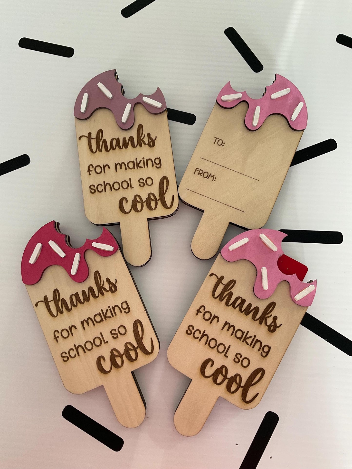“Popsicle gift card holder for teachers – You’re one cool teacher”
“End-of-year teacher appreciation gift – custom popsicle card holder”
“Handmade popsicle-shaped gift card holder teacher thank you”
