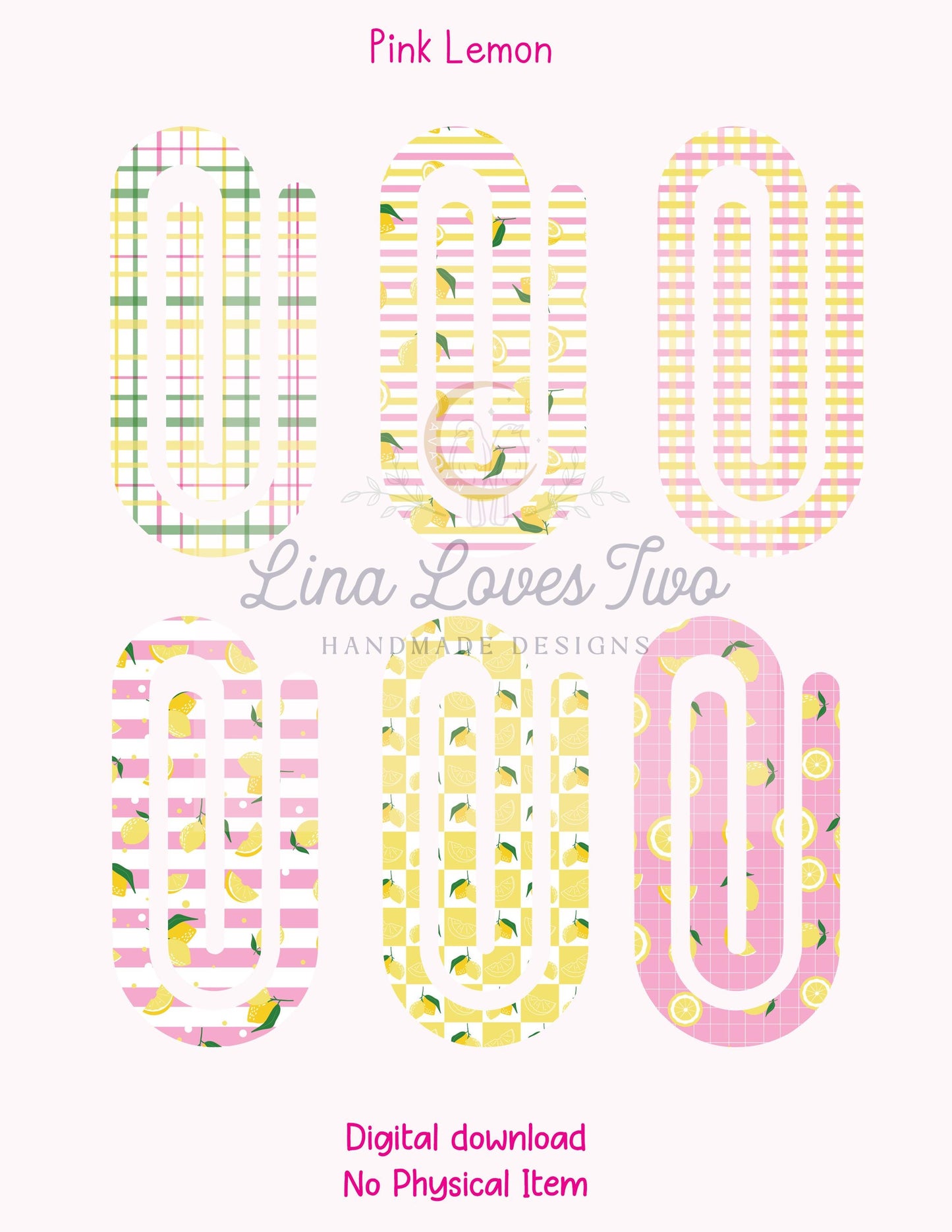 Pink Lemonade Paperclip : Summer Design ( ) by Lina Loves Two, handmade in Los Angeles CA