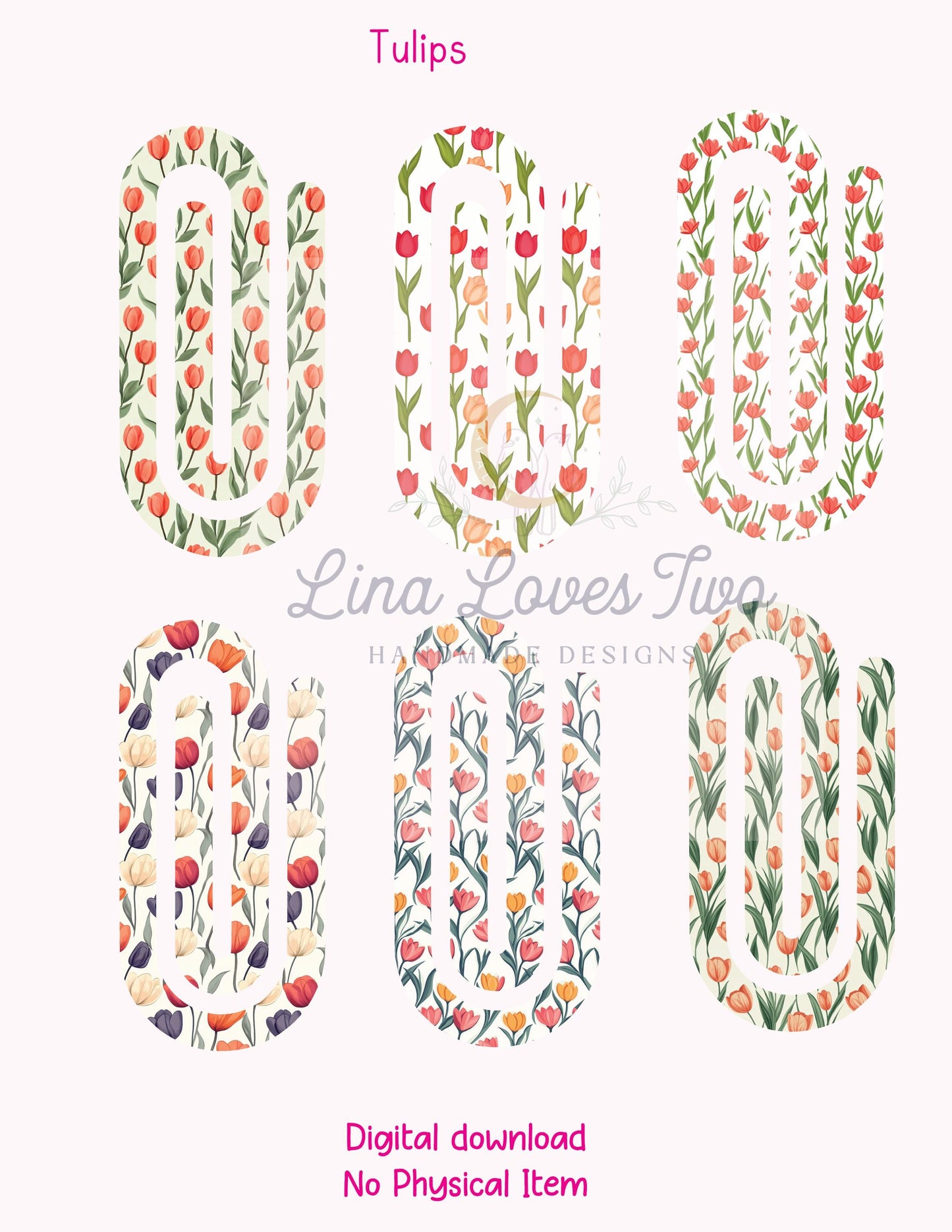 Tulip Jumbo Paperclip : Spring Floral ( ) by Lina Loves Two, handmade in Los Angeles CA