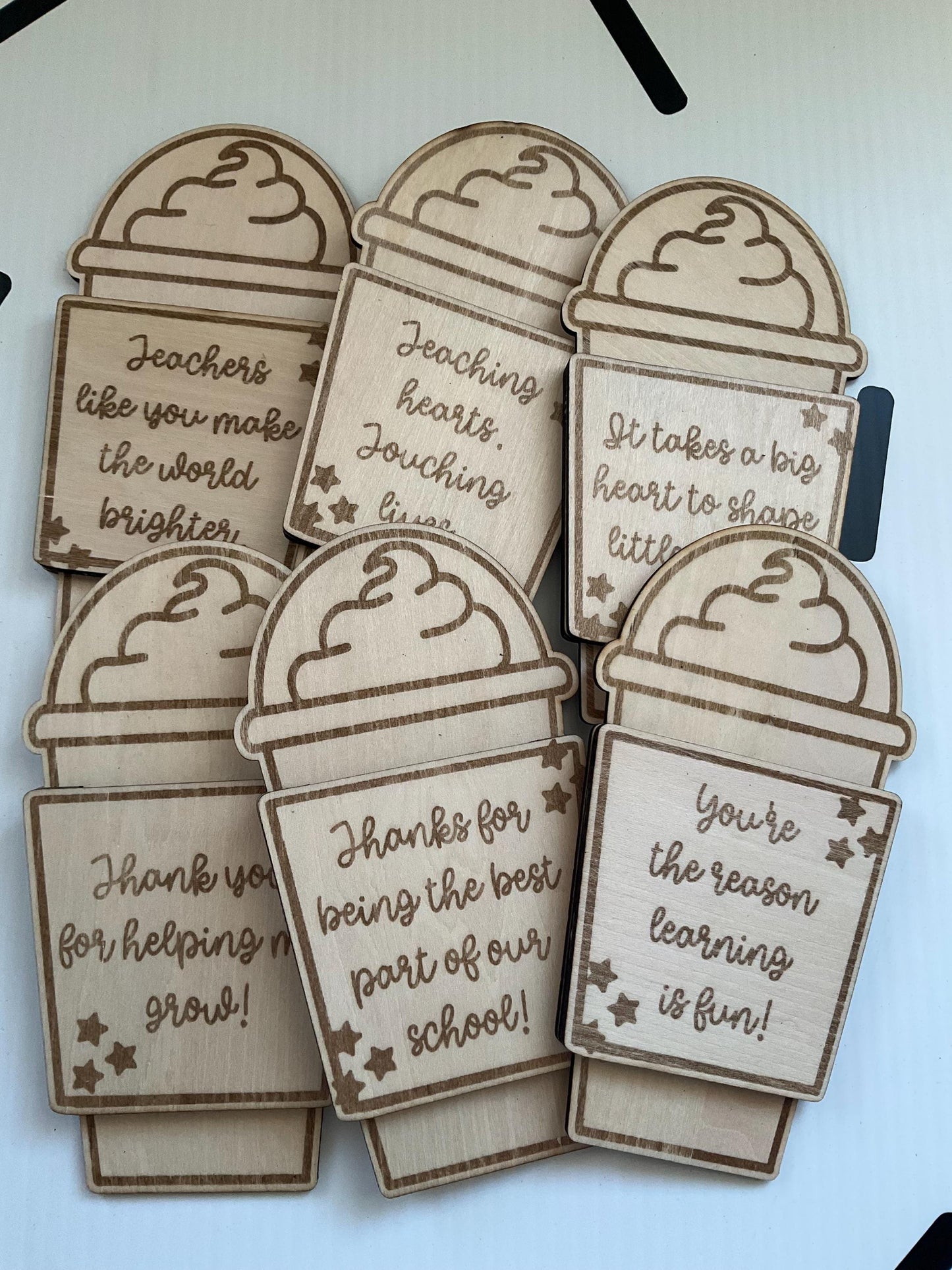 Wooden Star Frappuccino Gift Card Holder for Teacher – Teacher Appreciation, Teachers Gift, Teacher – Laser Cut File – + XCS by Lina Loves Two, handmade in Los Angeles CA