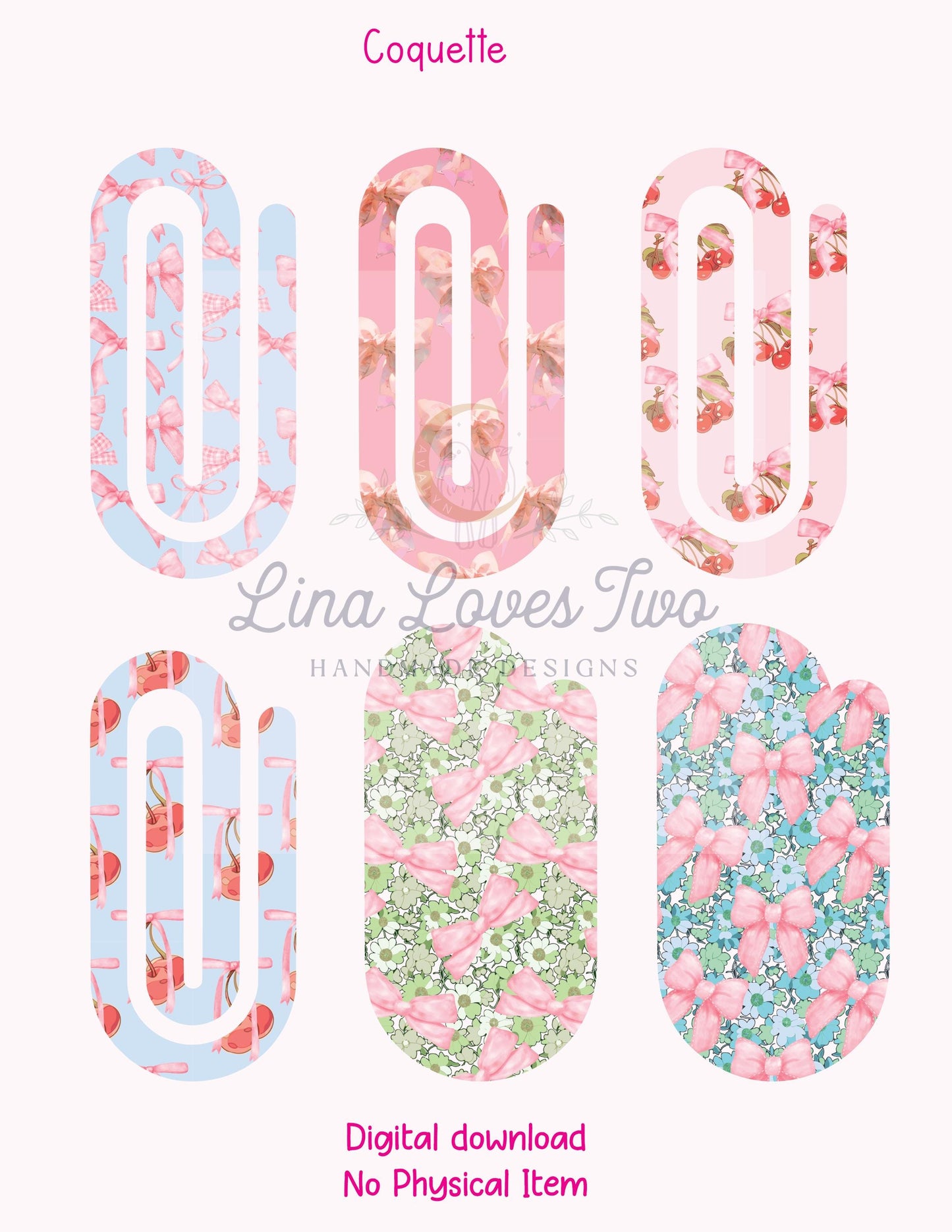 Coquette Jumbo Paperclip PNG: Sublimation Clipart (Digital Download)