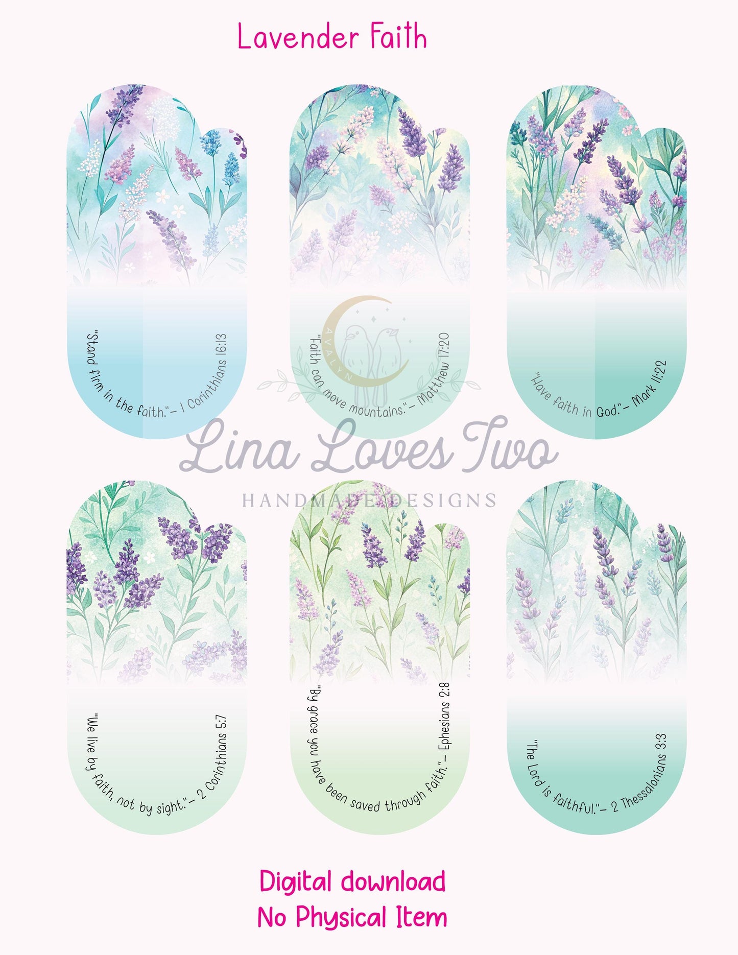 Lavender Scripture About Faith Jumbo Paperclip PNG | Christian Sublimation Clipart for Jumbo Paperclip PNG | Faith PNG | Lavender Theme