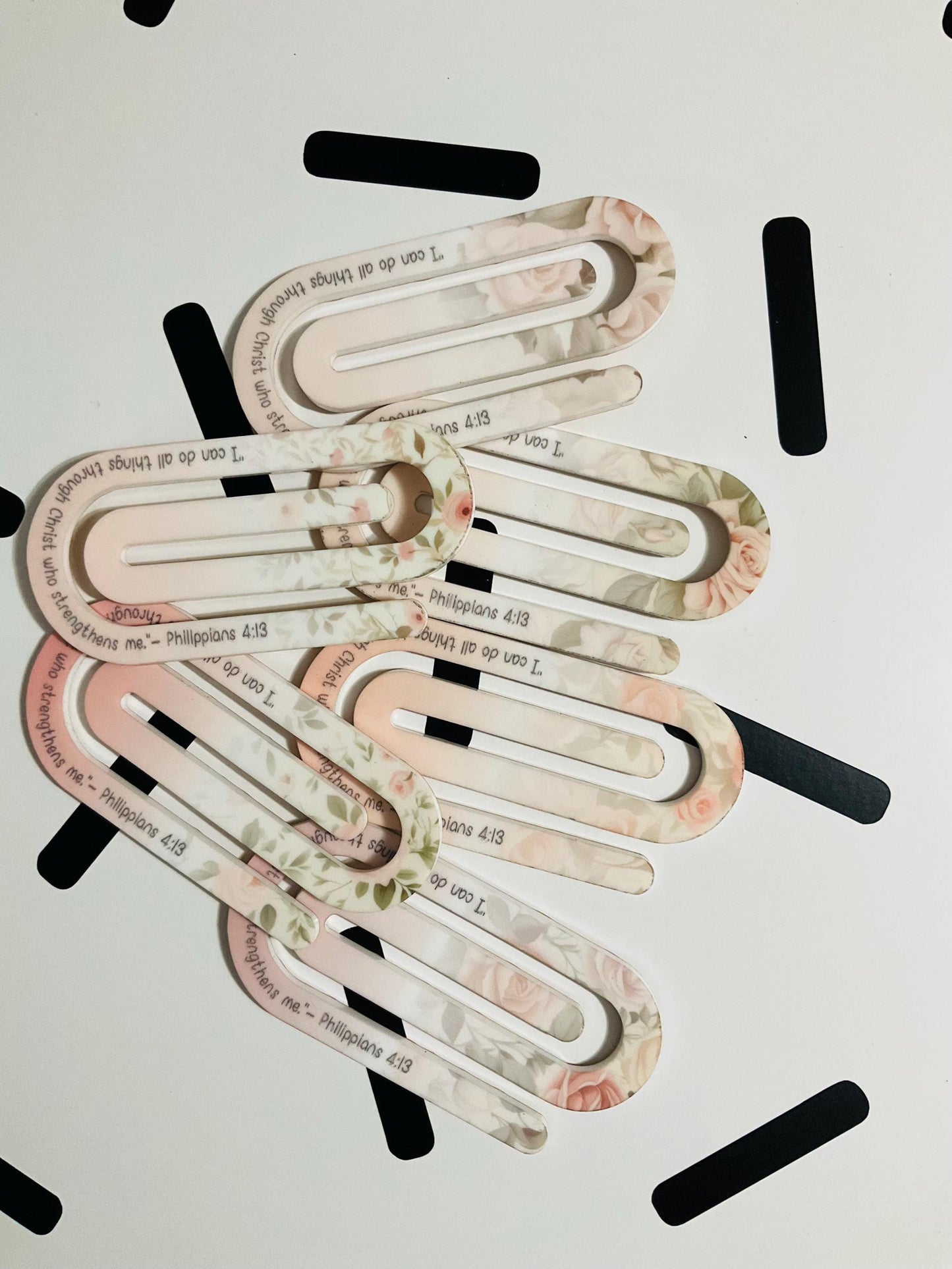 Pink Roses Scripture Jumbo Paperclip PNG: Christian Sublimation (Digital Download)