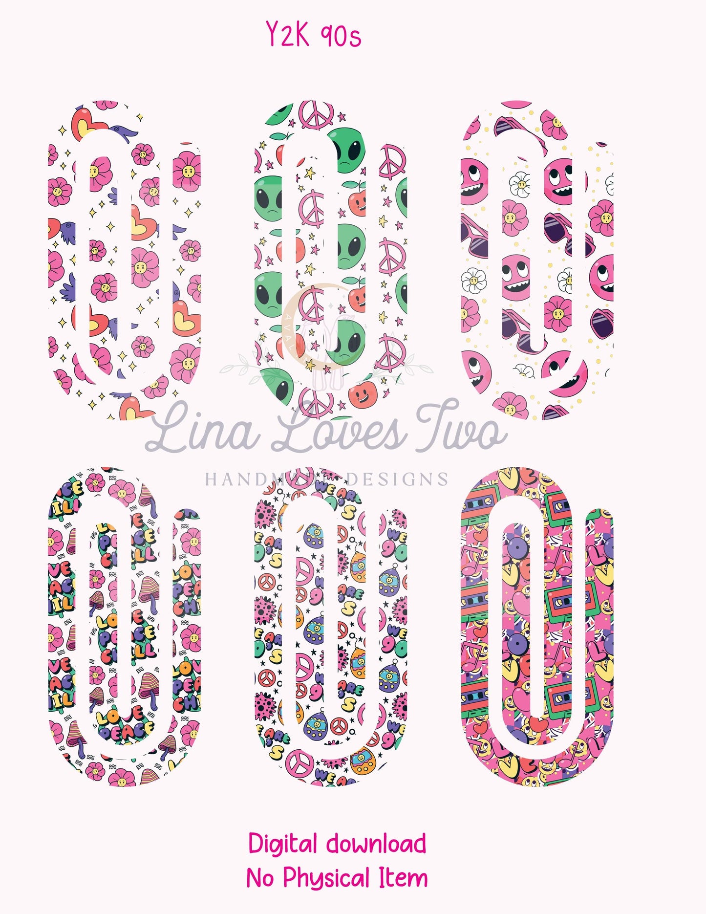 Y2K 90s Aesthetic Jumbo Paperclips – for by Lina Loves Two, handmade in Los Angeles CA