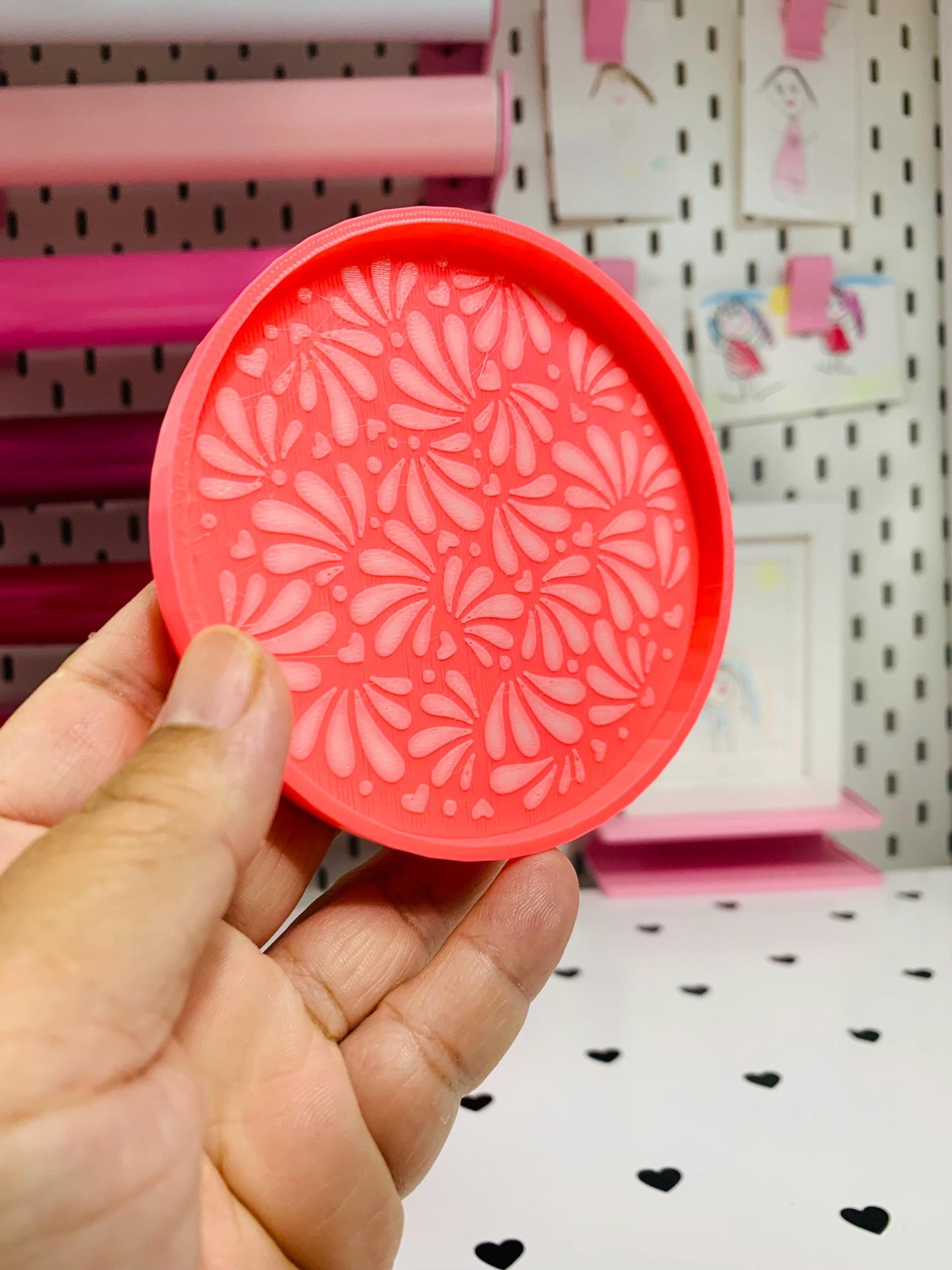 Talavera Coaster Files: Mexican-Inspired Design ( & 3MF) ( ) by Lina Loves Two, handmade in Los Angeles CA