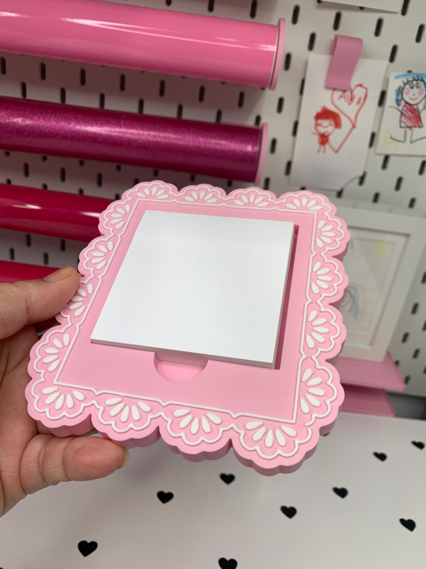 Digital STL File | Lace-Inspired Post-It Note Holder | 3D Digital File | STL & 3MF Download