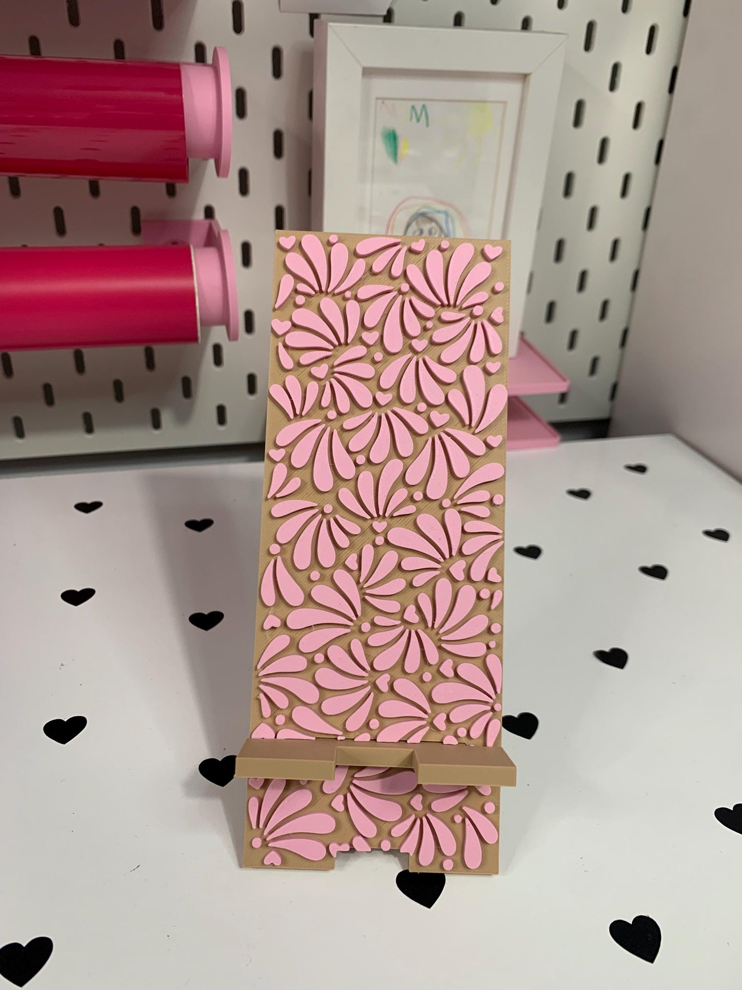 Talavera Phone Stand: Floral File ( & 3MF) by Lina Loves Two, handmade in Los Angeles CA