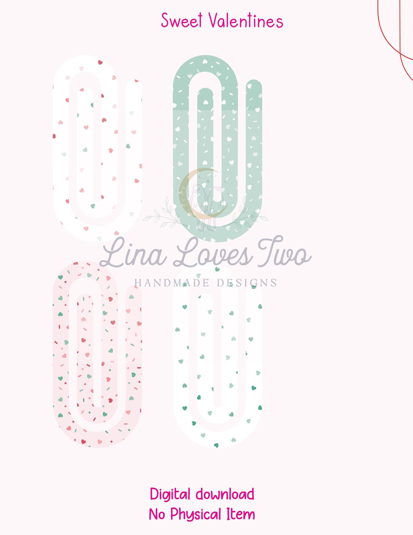 Coquette Jumbo Paperclip PNG: Sublimation Clipart (Digital Download)