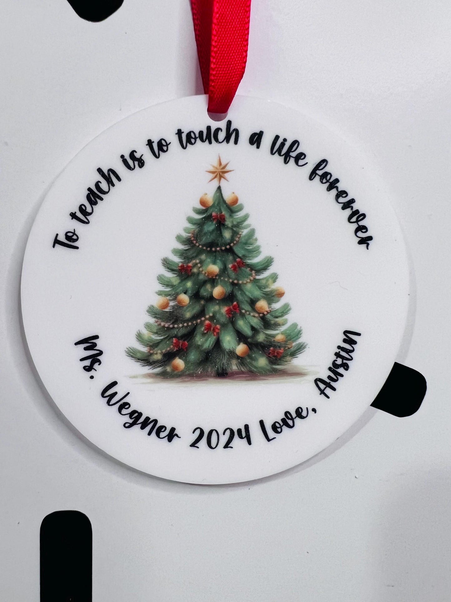 Teacher Christmas Ornament | Teacher Ornament 2024 | Christmas Gift Teacher | Teacher Gift | Teacher Keepsake | Personalized Ornament