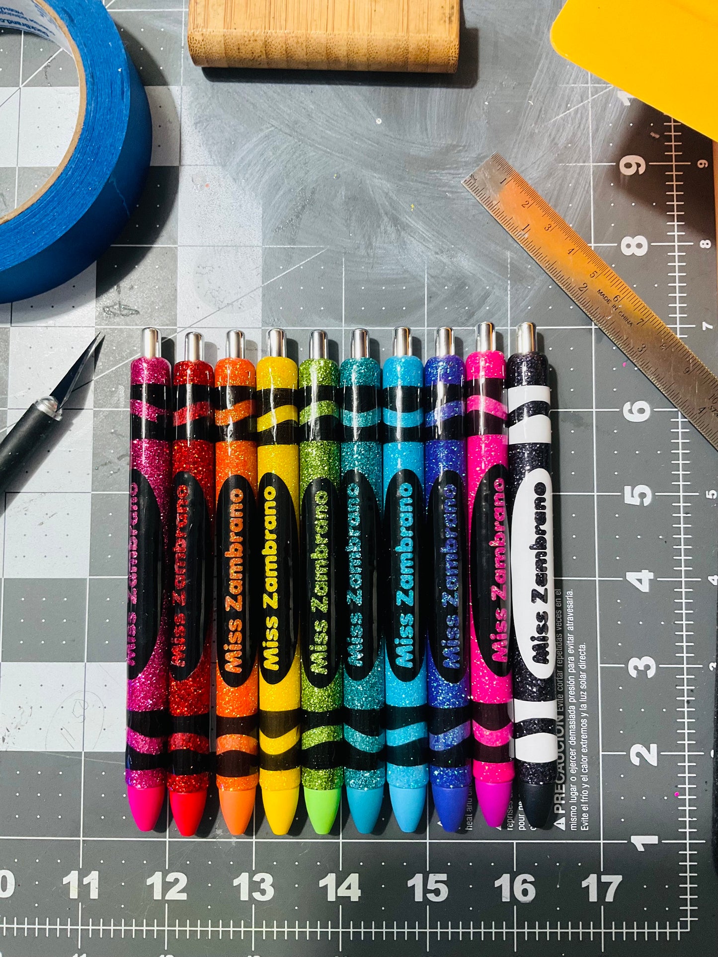 x10 Glitter Color Personalized Teacher Pens| Unique Teacher Gifts | Customized Teacher Appreciation Gift | Perfect Gift for Her