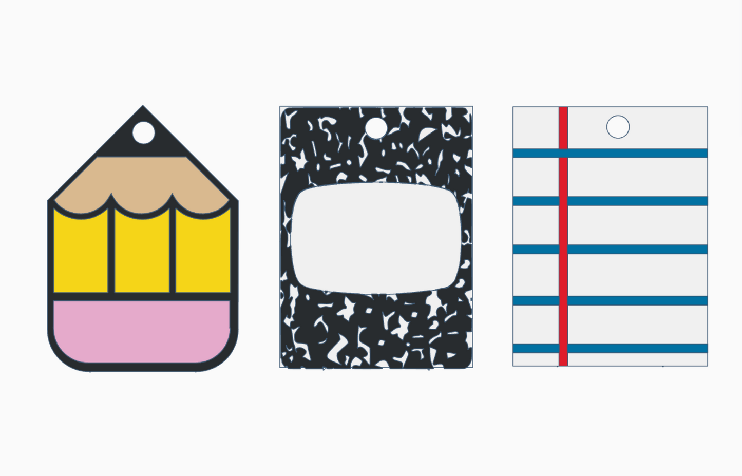 Set of 3 School Themed Designs Keychain Can Opener & Drink Cover 3MF File | 3-in-1 Tool | 3D Print File | Digital Download