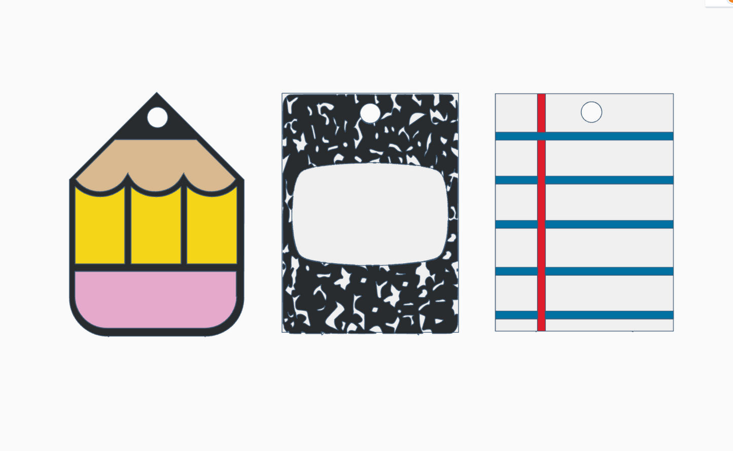 Set of 3 School Themed Designs Keychain Can Opener & Drink Cover 3MF File | 3-in-1 Tool | 3D Print File | Digital Download