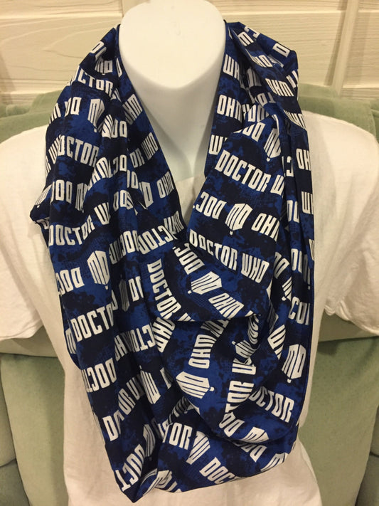 Doctor Who Logo Stripe Infinity Scarf - Sci-Fi Fashion Accessory for Whovians