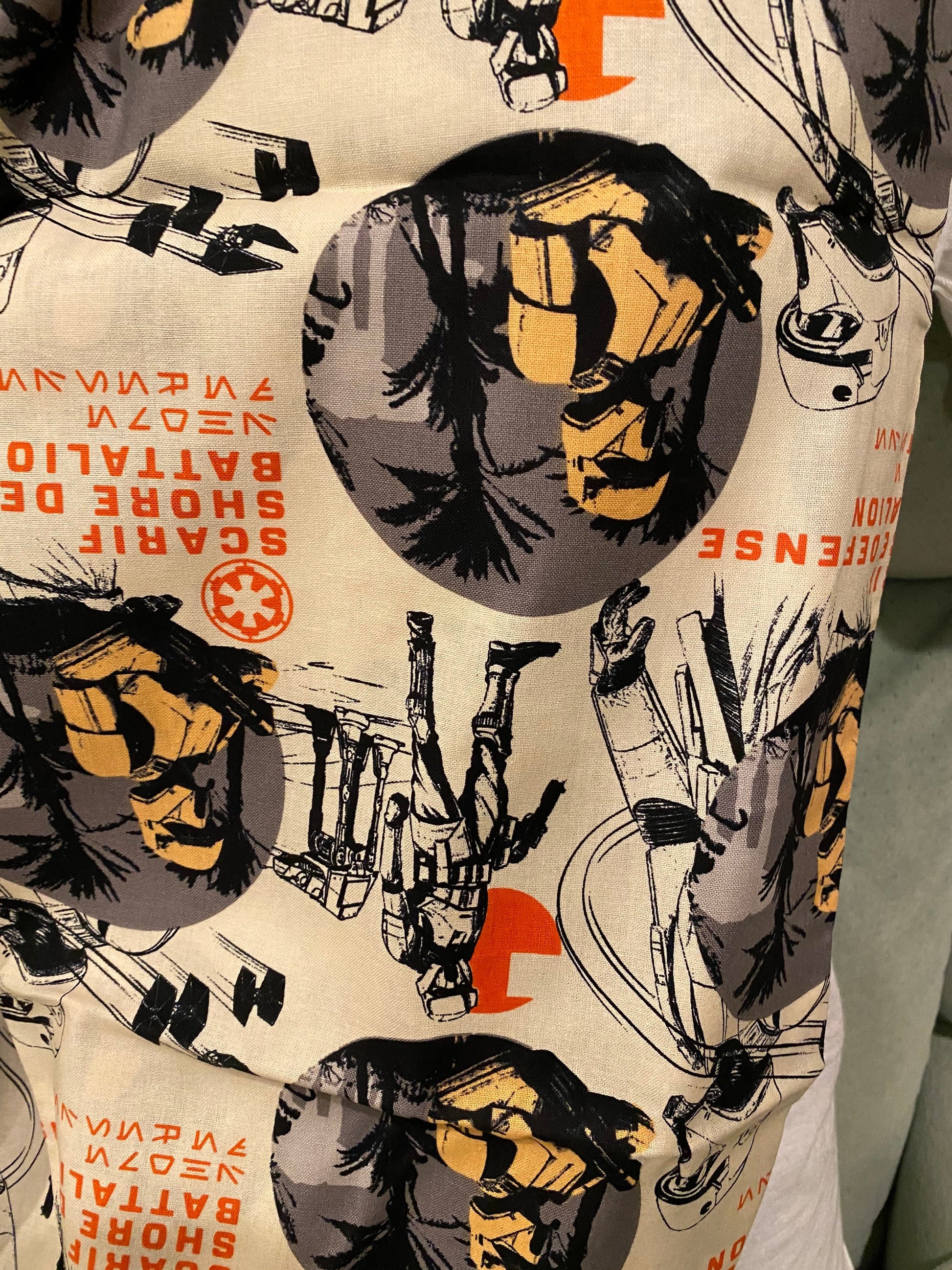 Handmade Star Wars Infinity Scarf: Shore Defense Battalion Print by Lina Loves Two, handmade in Los Angeles CA