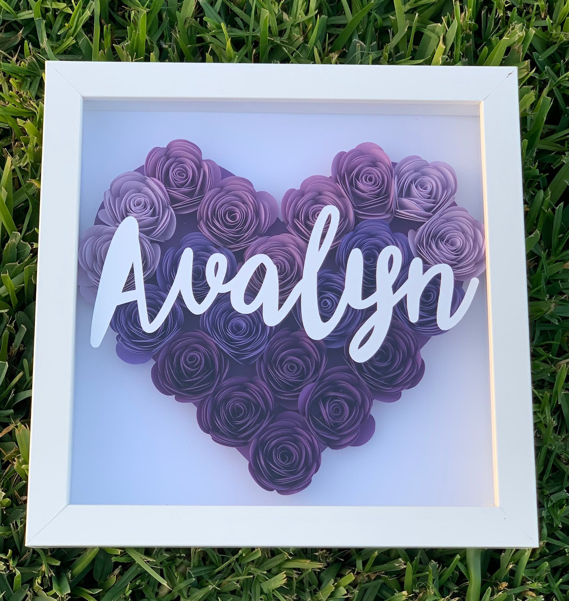 Blooms of Love: Heart-Shaped Flower Box - Personalized Shadow Box for Every Occasion Mother's Day, Anniversary, Birthday, Baby, Valentine’s