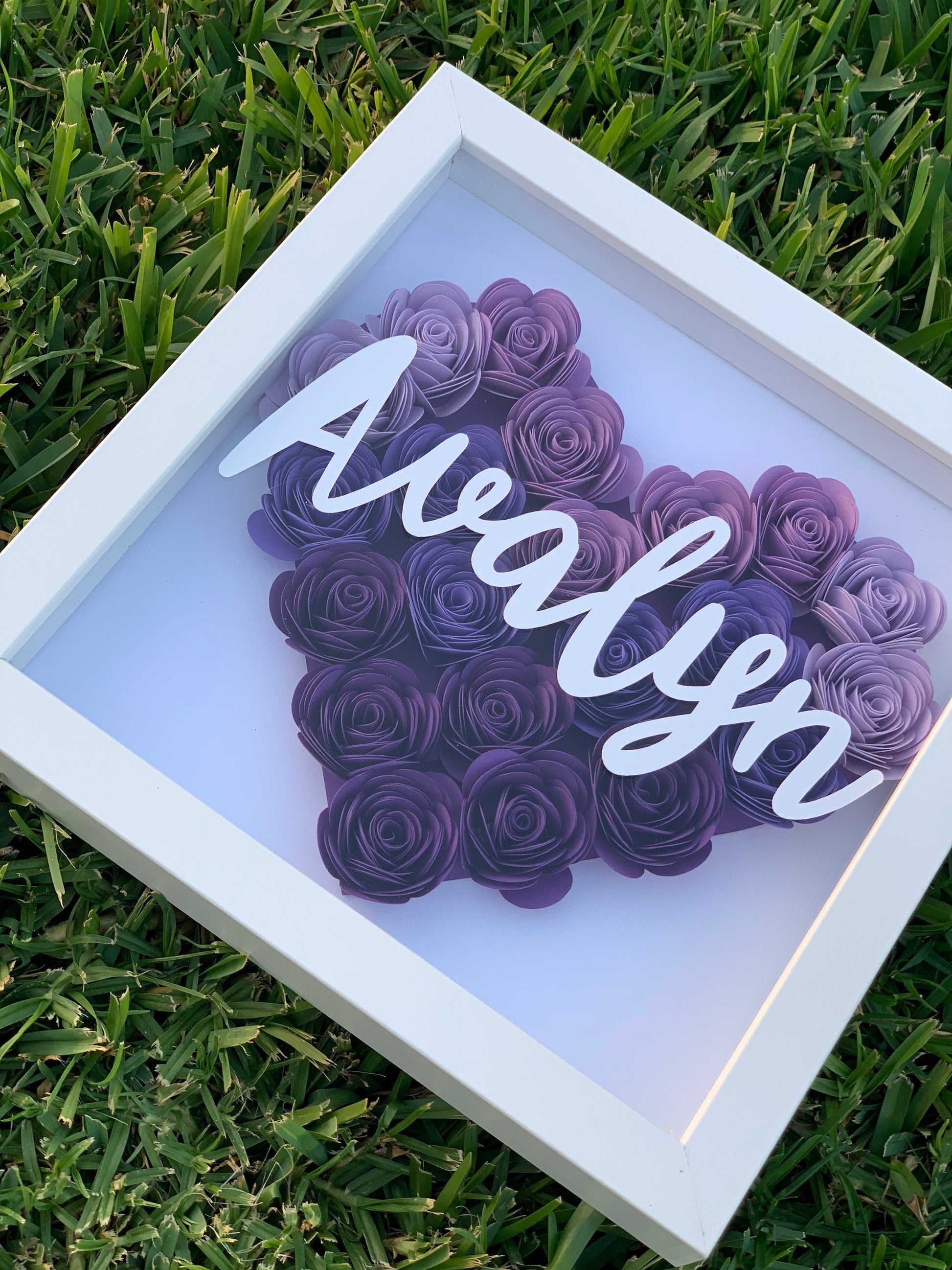 Blooms of Love: Heart-Shaped Flower Box - Personalized Shadow Box for Every Occasion Mother's Day, Anniversary, Birthday, Baby, Valentine’s
