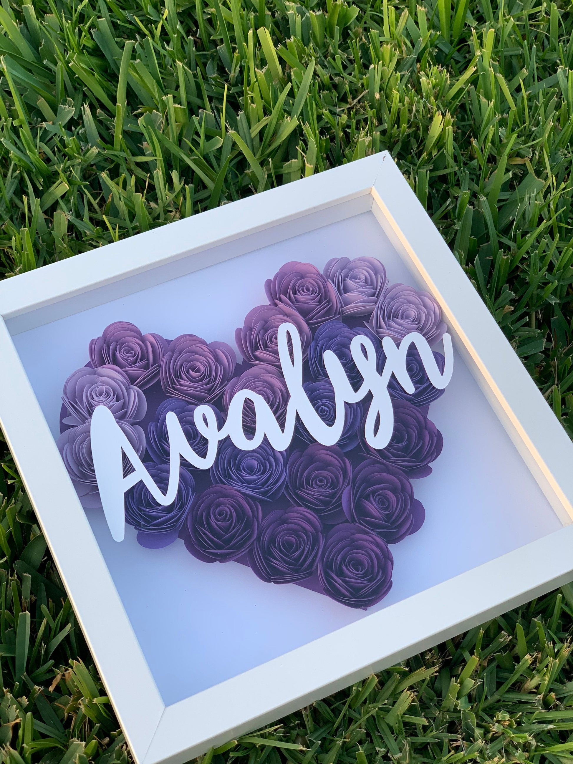Blooms of Love: Heart-Shaped Flower Box - Personalized Shadow Box for Every Occasion Mother's Day, Anniversary, Birthday, Baby, Valentine’s