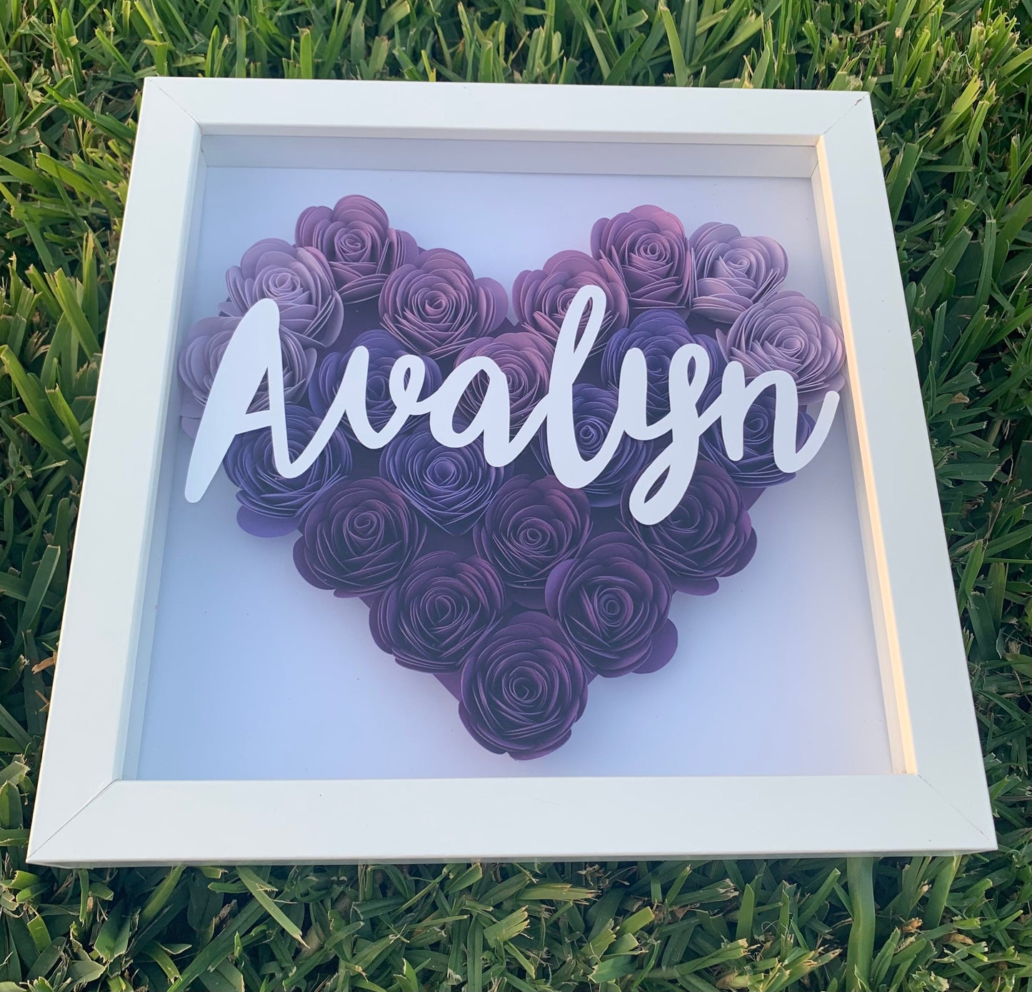 Blooms of Love: Heart-Shaped Flower Box - Personalized Shadow Box for Every Occasion Mother's Day, Anniversary, Birthday, Baby, Valentine’s