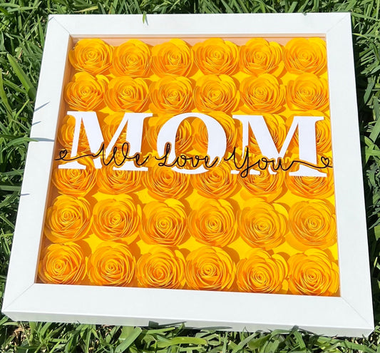 Mother's Day Blossoms: Flower Shadow Box - Personalized Mom Signs - Unique Gift for Her - Customized Mom's Gift