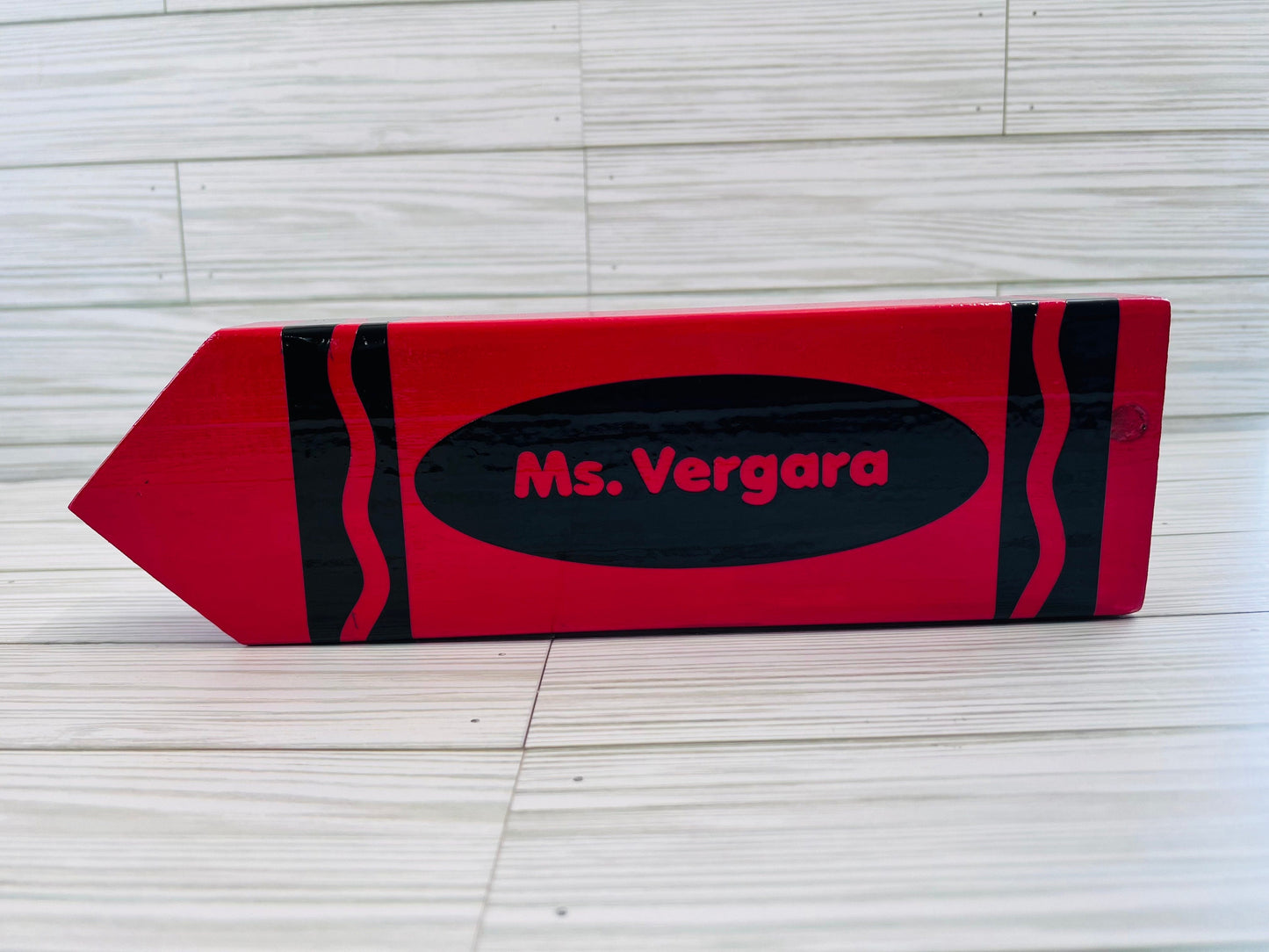 Personalized Teacher Crayon Sign: Custom Classroom Decor by Lina Loves Two, handmade in Los Angeles CA