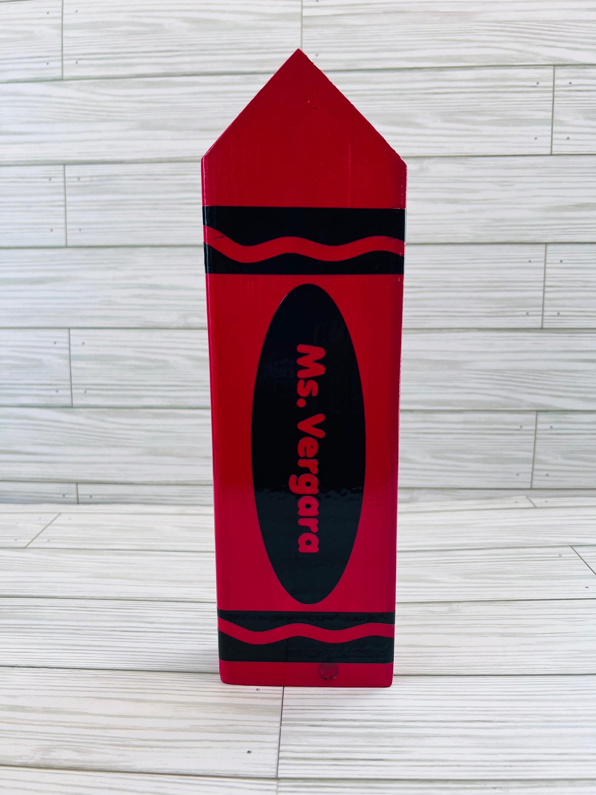 Personalized Teacher Crayon Sign: Custom Classroom Decor by Lina Loves Two, handmade in Los Angeles CA