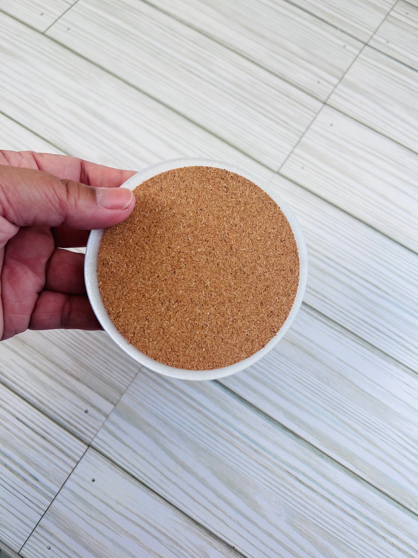 Personalized Teacher Coasters – Round Name Coaster Set with Crayon & Pencil Design by Lina Loves Two, handmade in Los Angeles CA