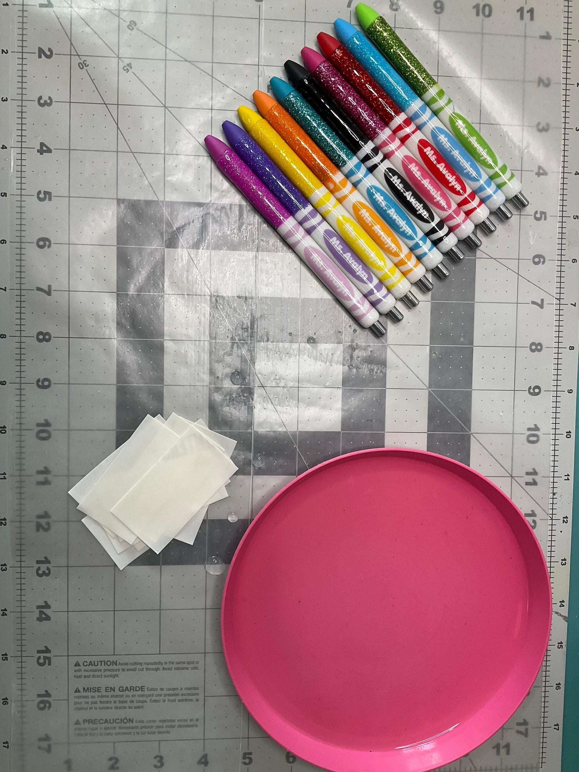 Glitter Color Personalized Teacher Pens: Unique Appreciation Gift (Set of 10) by Lina Loves Two, handmade in Los Angeles CA