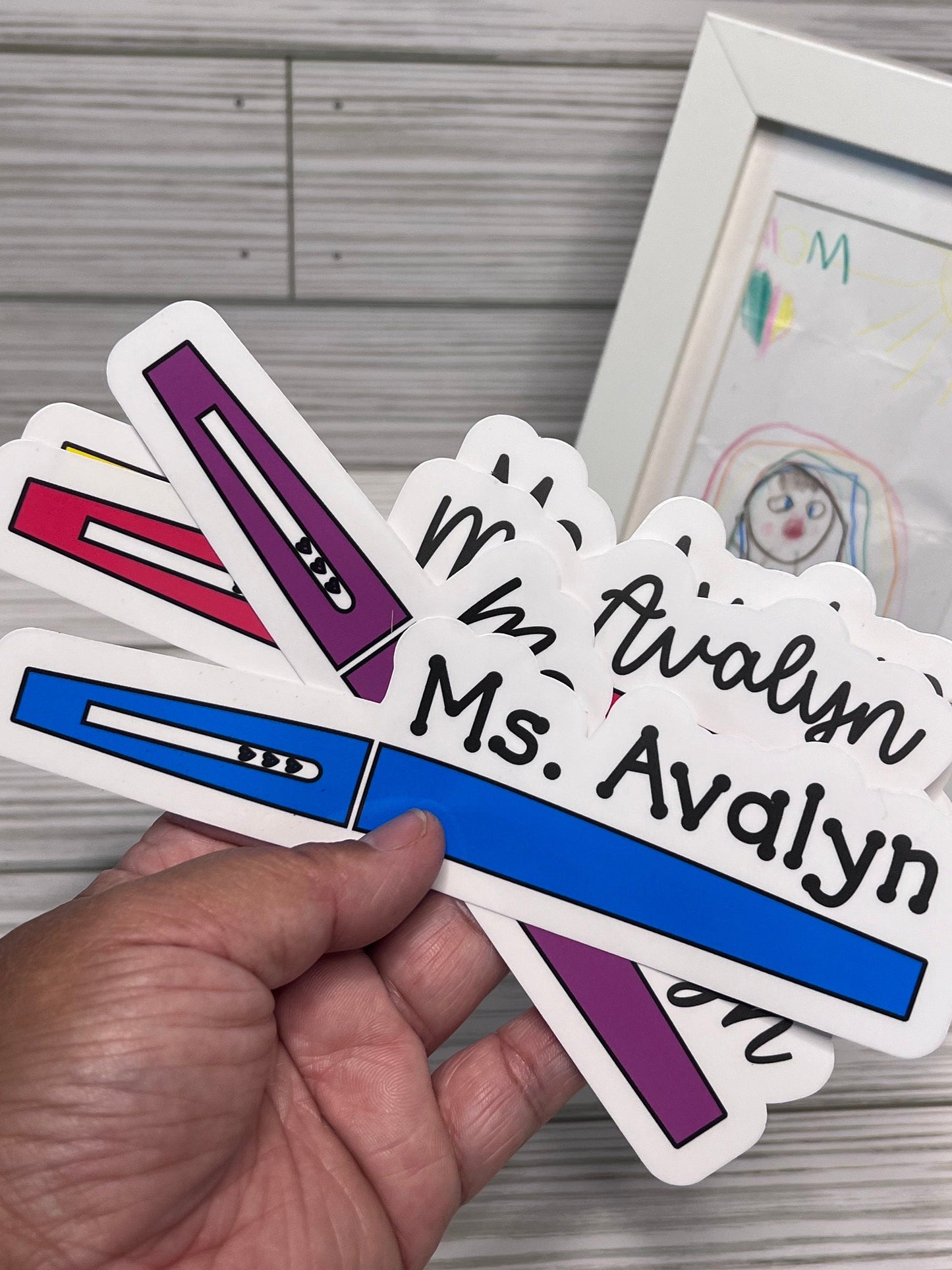 Custom Flair Pen Stickers – Personalized Teacher Gift Stickers by Lina Loves Two, handmade in Los Angeles CA