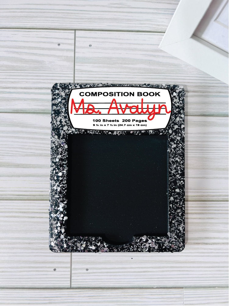 Compostion Post It Holder | Teacher Gifts | Composition Glitter Gift | Classroom Supplies