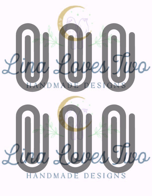 Jumbo Paperclip Template File for Laser and Vinyl Cut File by Lina Loves Two, handmade in Los Angeles CA