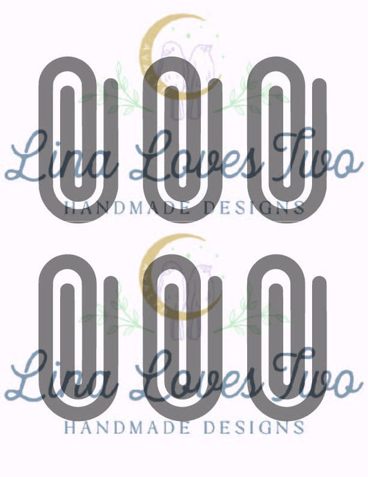 Jumbo Paperclip Template File for Laser and Vinyl Cut File by Lina Loves Two, handmade in Los Angeles CA