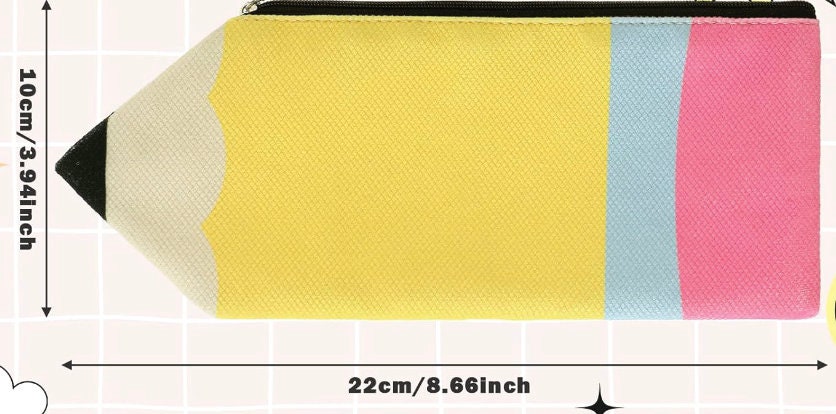 Personalized Pencil Pouch: Custom Canvas Zipper Bag - Teacher Student Gift by Lina Loves Two, handmade in Los Angeles CA