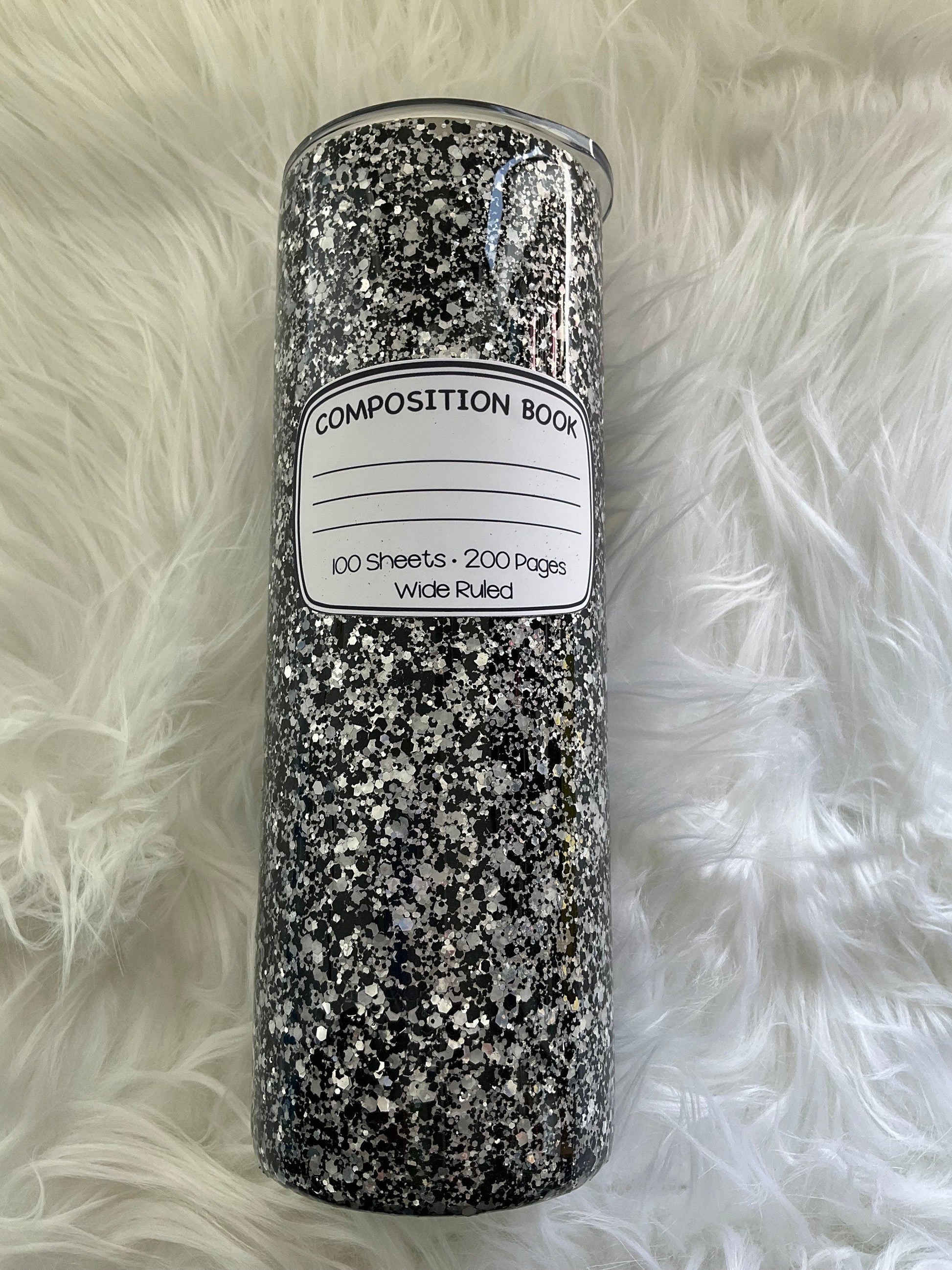 Teacher Tumbler: Stainless Steel Pencil & Notebook Design (20 oz) by Lina Loves Two, handmade in Los Angeles CA