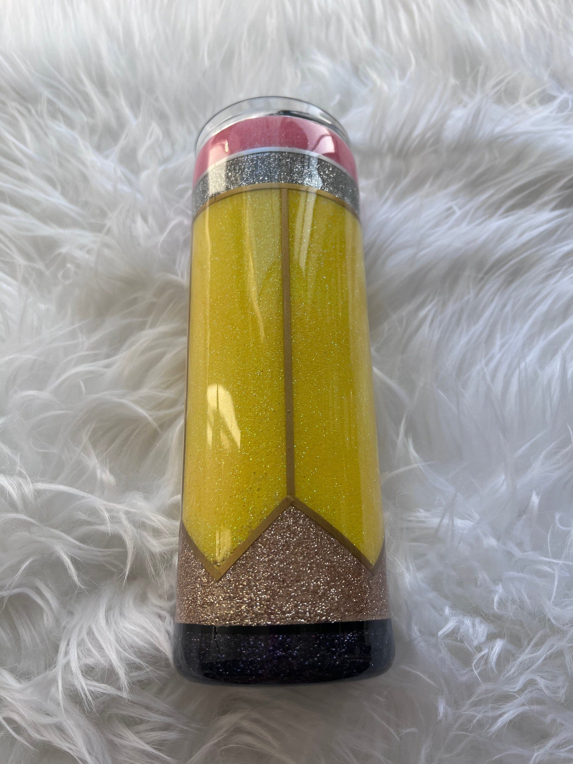 Teacher Tumbler: Stainless Steel Pencil & Notebook Design (20 oz) by Lina Loves Two, handmade in Los Angeles CA