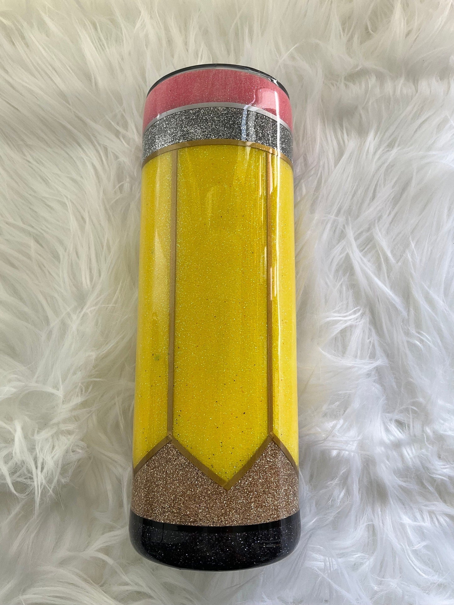 Teacher Tumbler: Stainless Steel Pencil & Notebook Design (20 oz) by Lina Loves Two, handmade in Los Angeles CA
