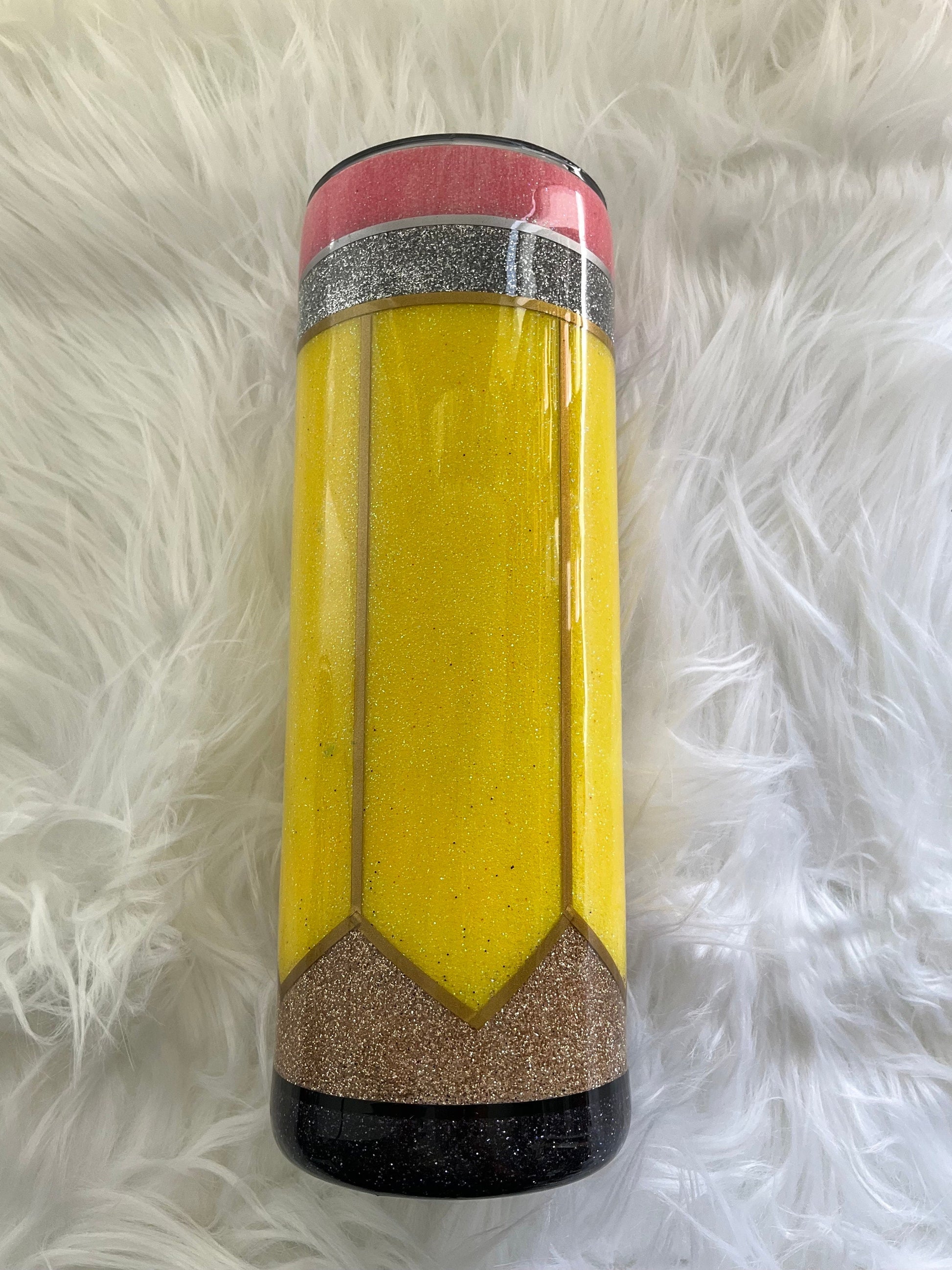 Teacher Tumbler: Stainless Steel Pencil & Notebook Design (20 oz) by Lina Loves Two, handmade in Los Angeles CA