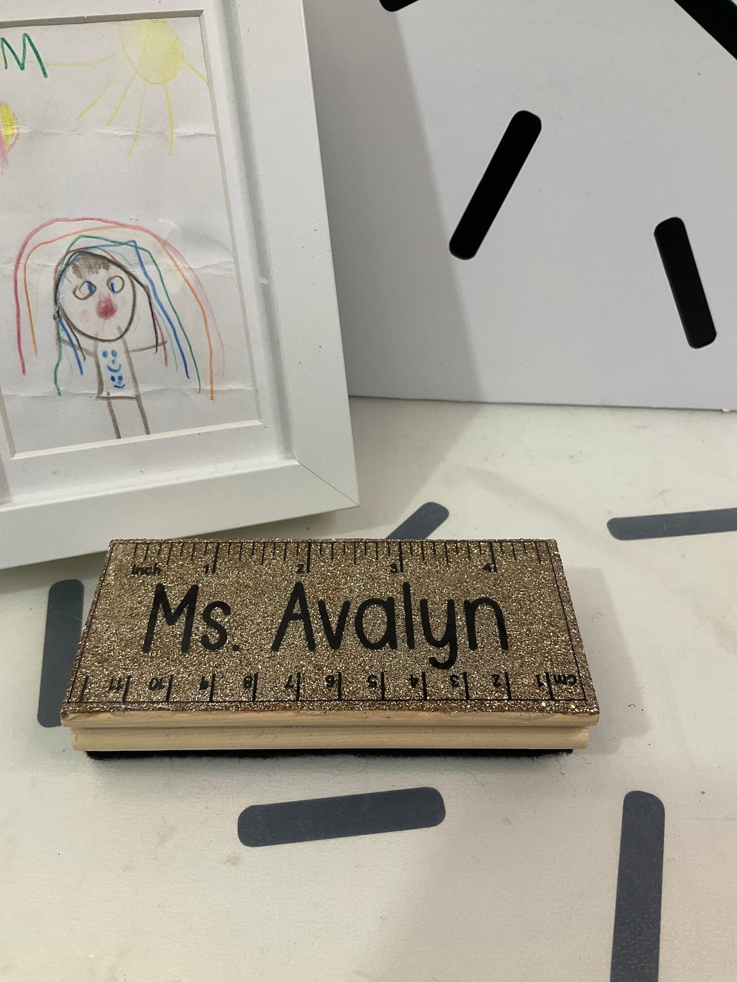 Personalized Board Eraser | Pencil Eraser | Glitter Eraser | Customized Eraser | Crayon Eraser | Teacher Epoxy Resin Eraser Board by Lina Loves Two, handmade in Los Angeles CA